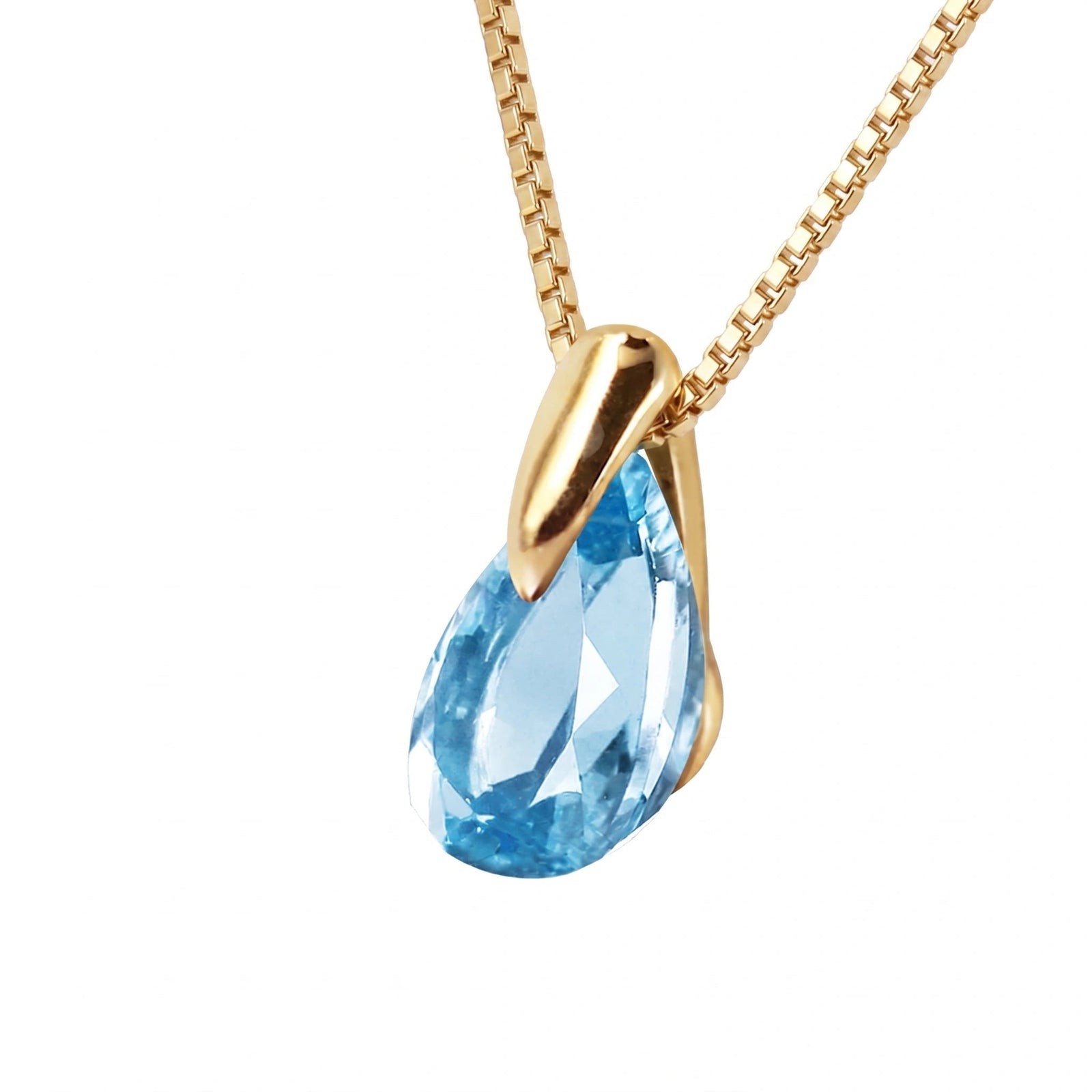 Yellow Gold Blue Topaz — Elettrina