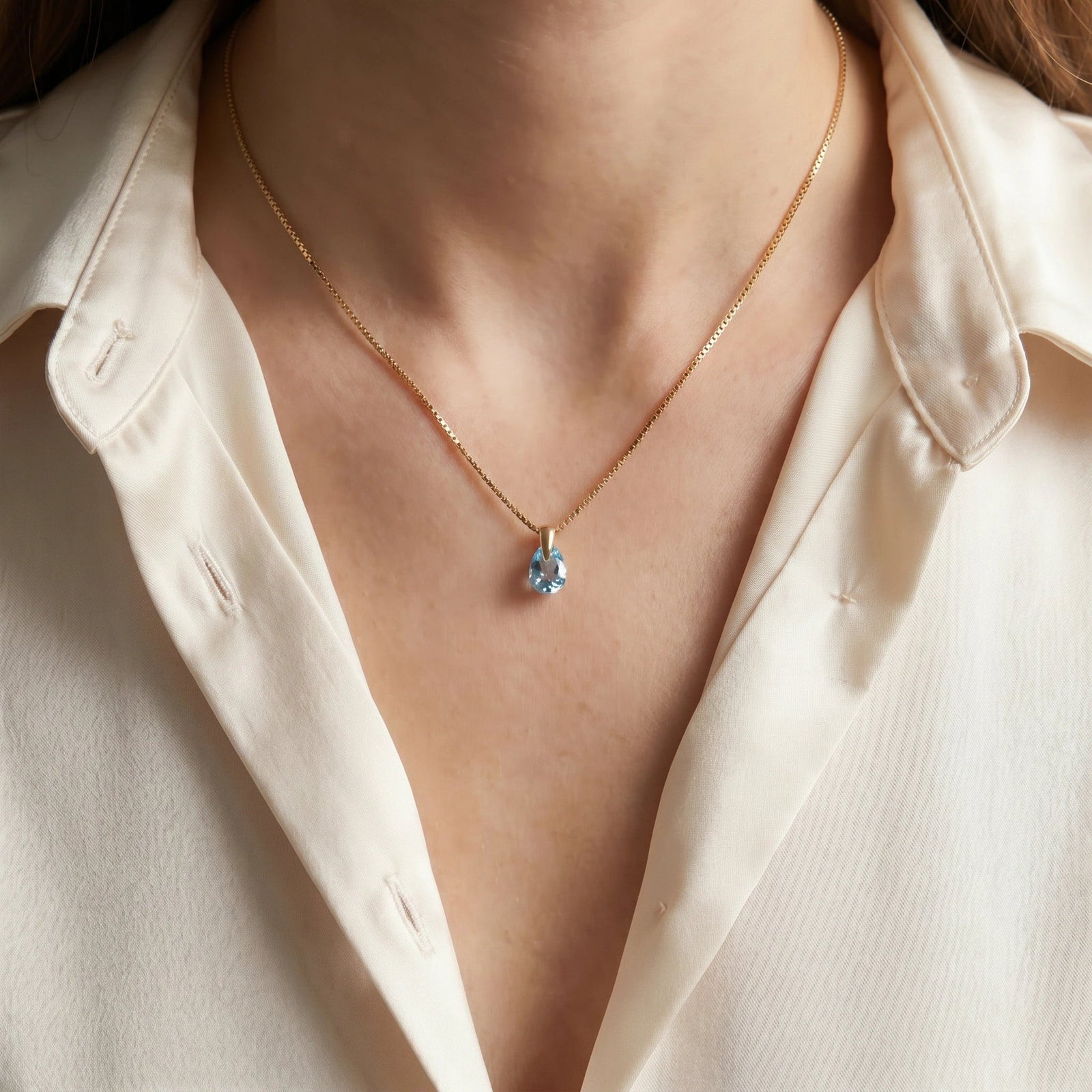 Yellow Gold Blue Topaz — Elettrina