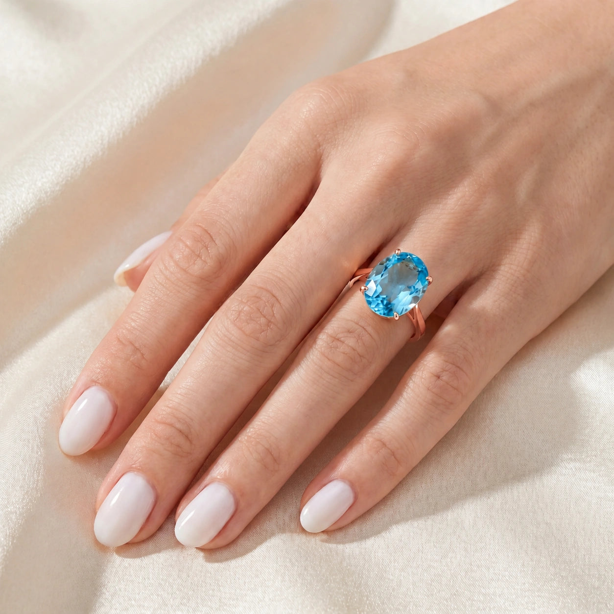 Rose Gold Blue Topaz — Zaira
