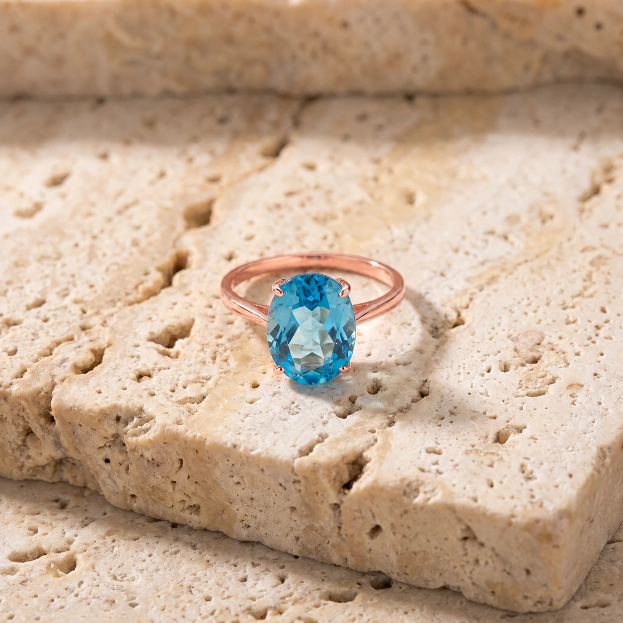Rose Gold Blue Topaz — Zaira