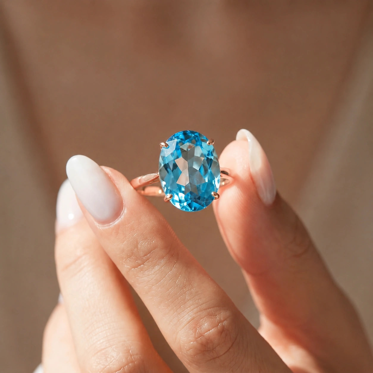Rose Gold Blue Topaz — Zaira