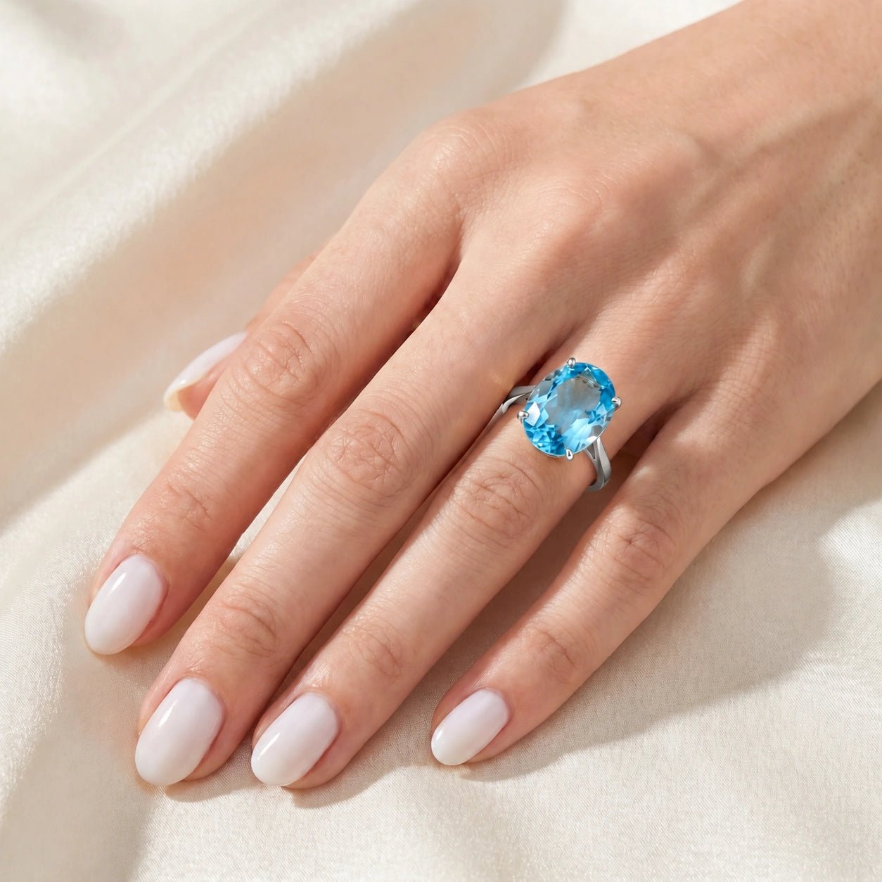 White Gold Blue Topaz — Zaira