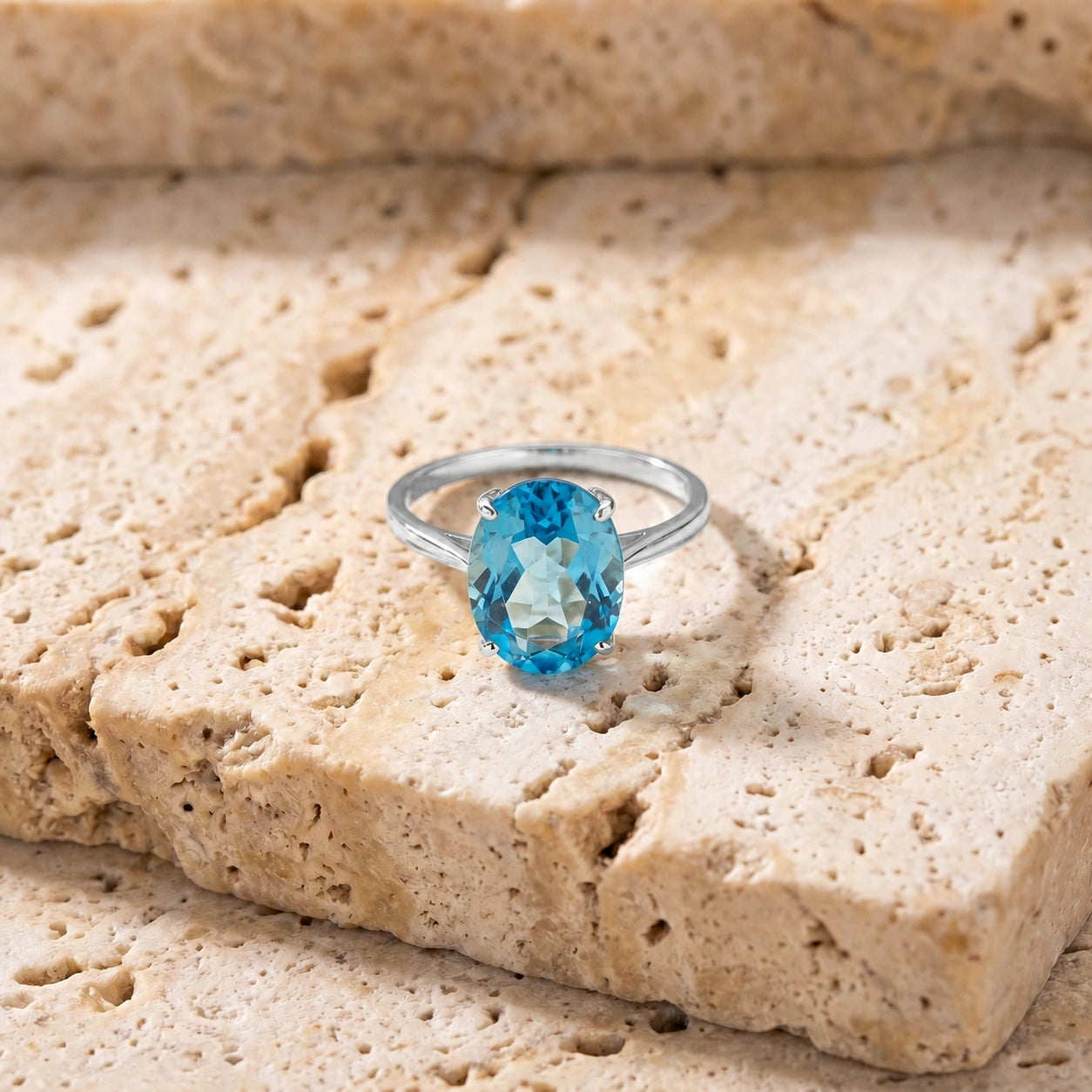 White Gold Blue Topaz — Zaira