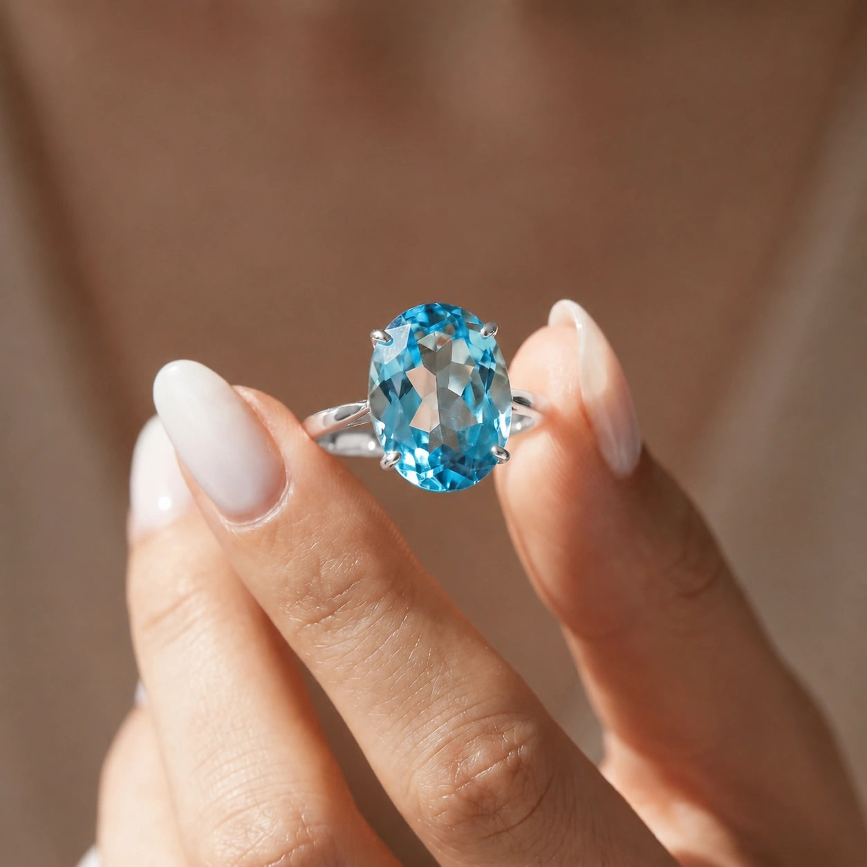 White Gold Blue Topaz — Zaira
