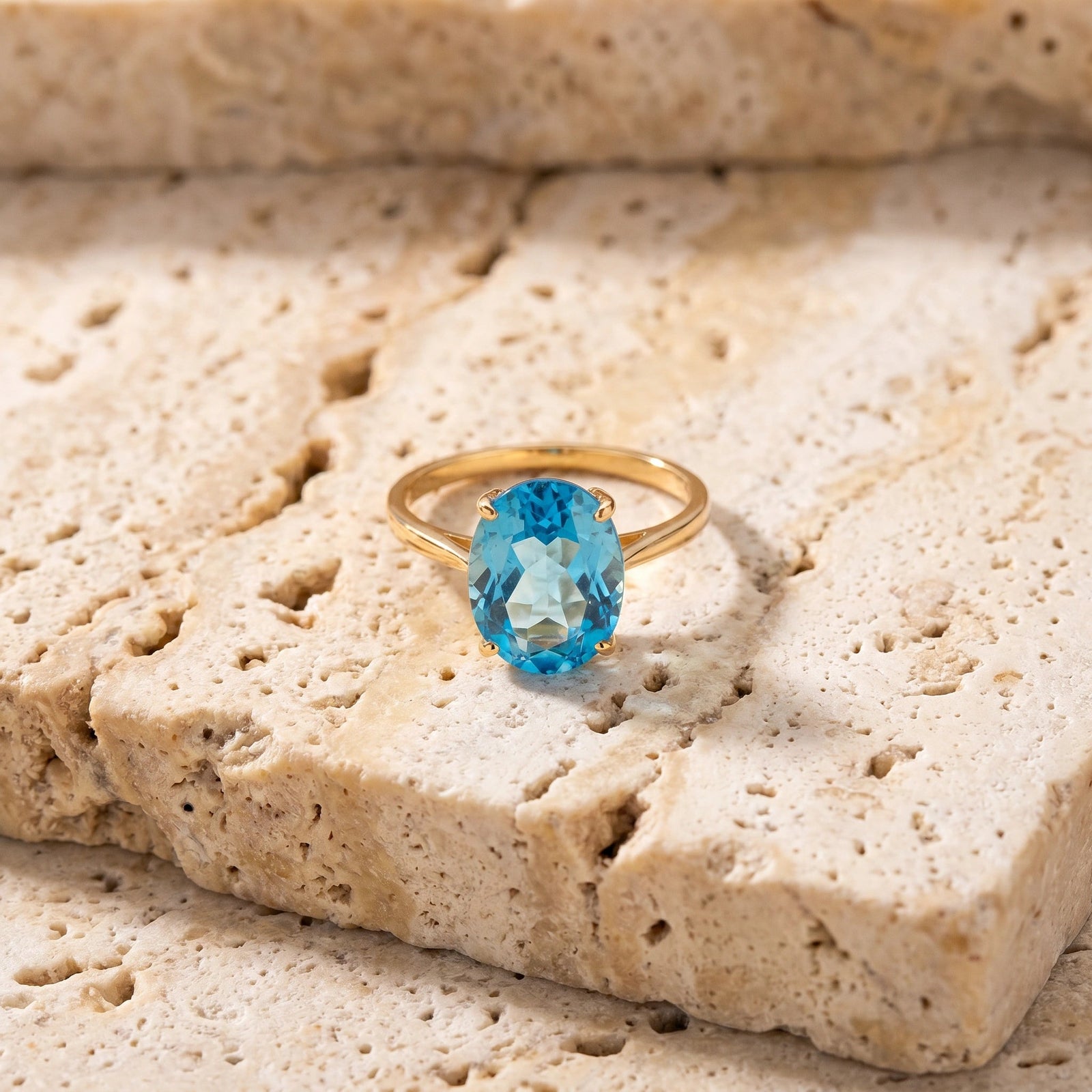 Yellow Gold Blue Topaz — Zaira