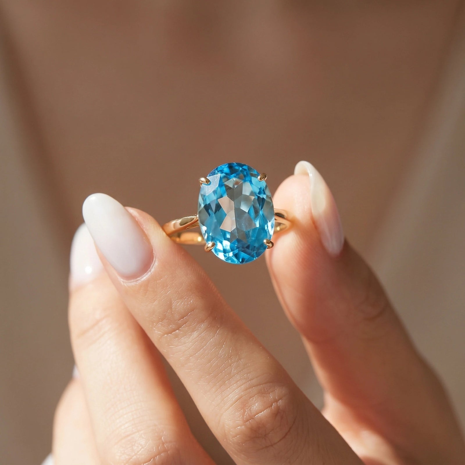 Yellow Gold Blue Topaz — Zaira