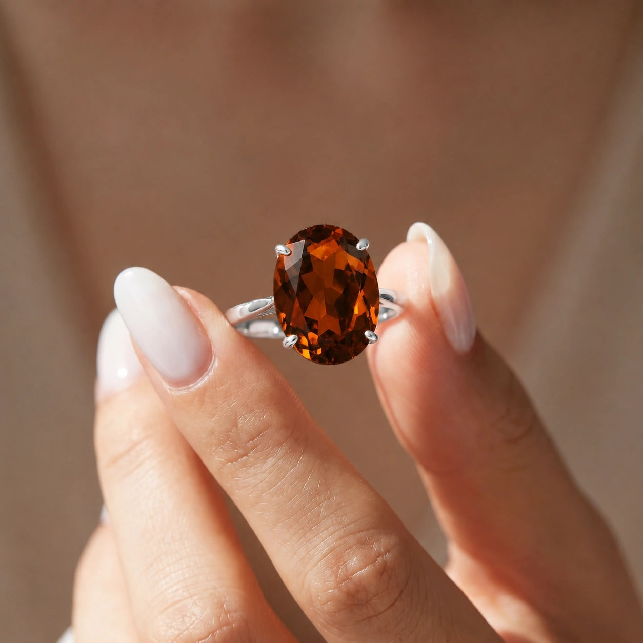 White Gold Garnet — Zaira