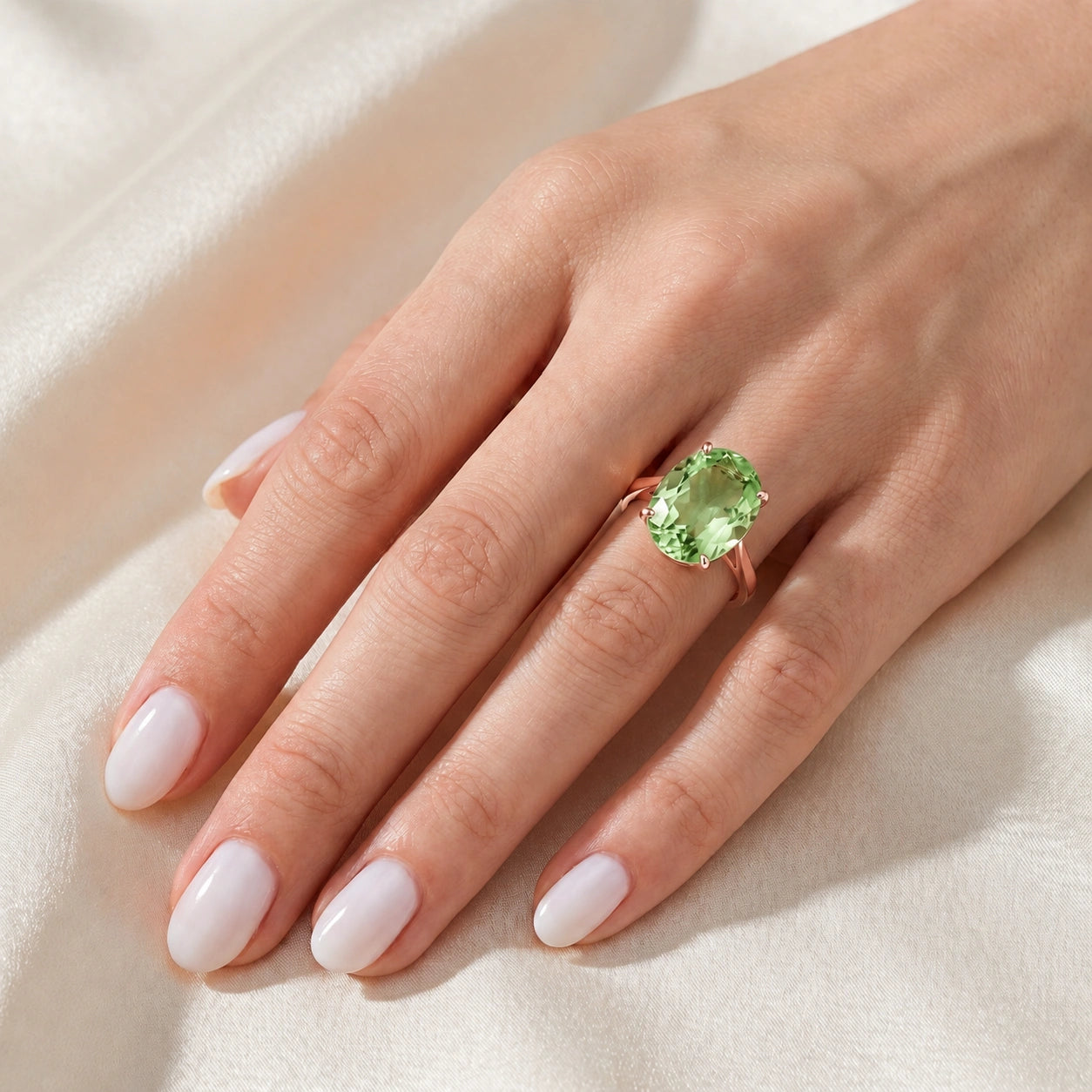 Rose Gold Green Amethyst — Zaira