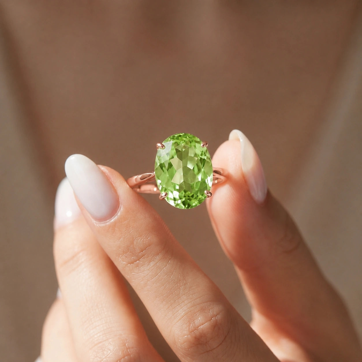 Rose Gold Green Amethyst — Zaira