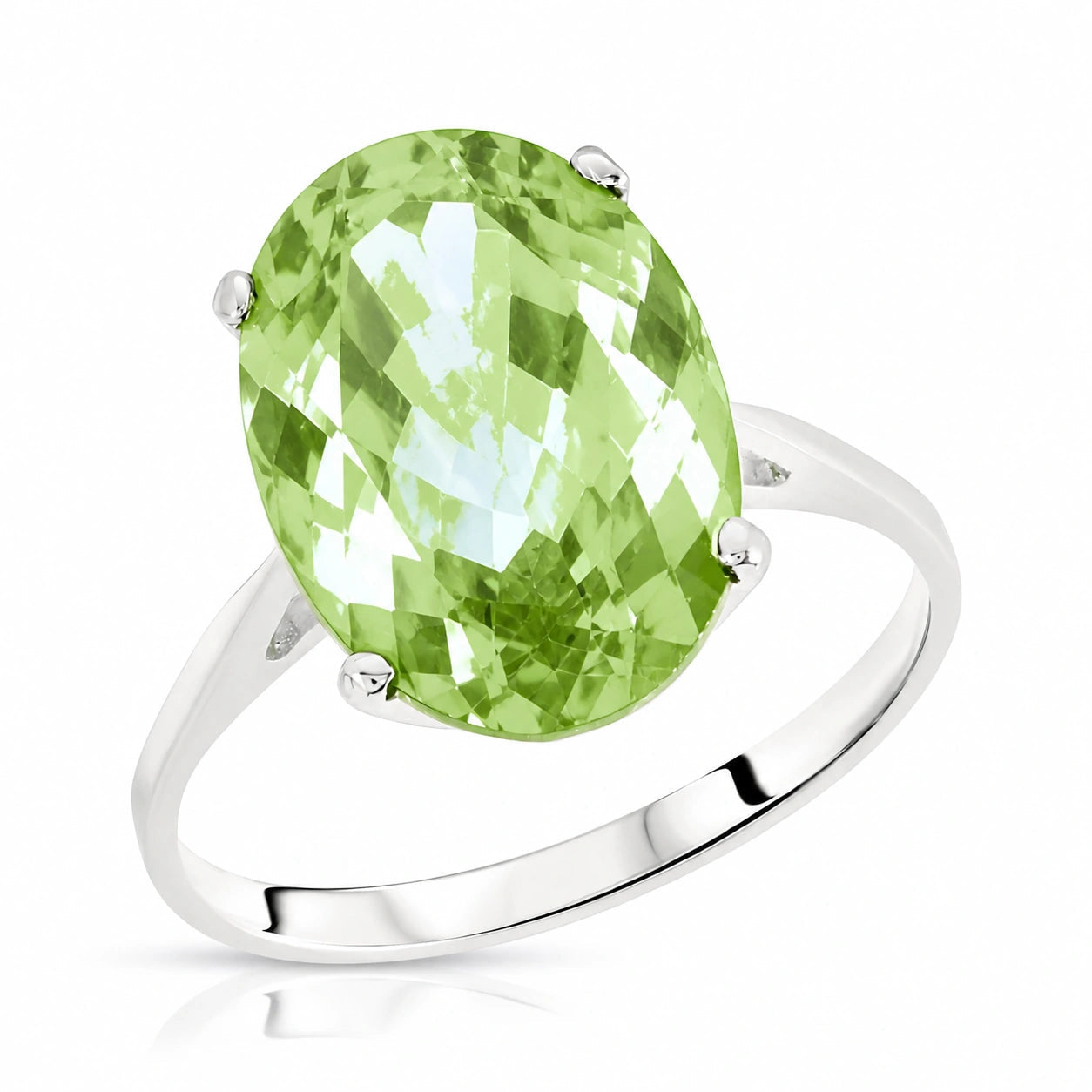 White Gold Green Amethyst — Zaira