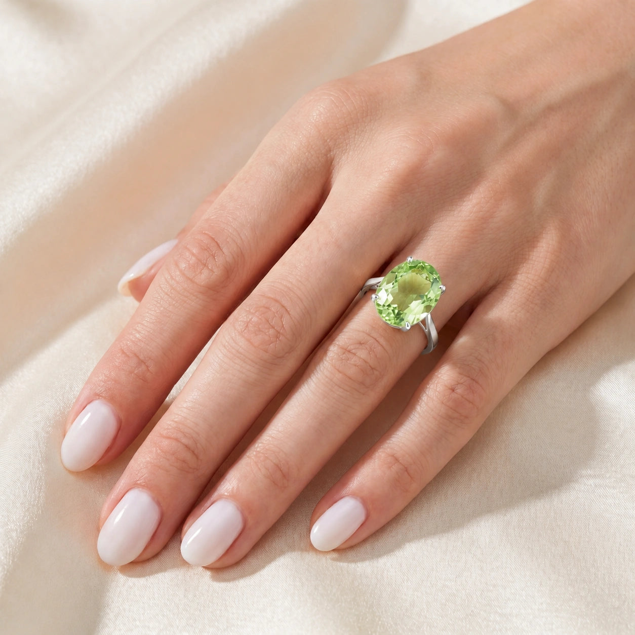 White Gold Green Amethyst — Zaira
