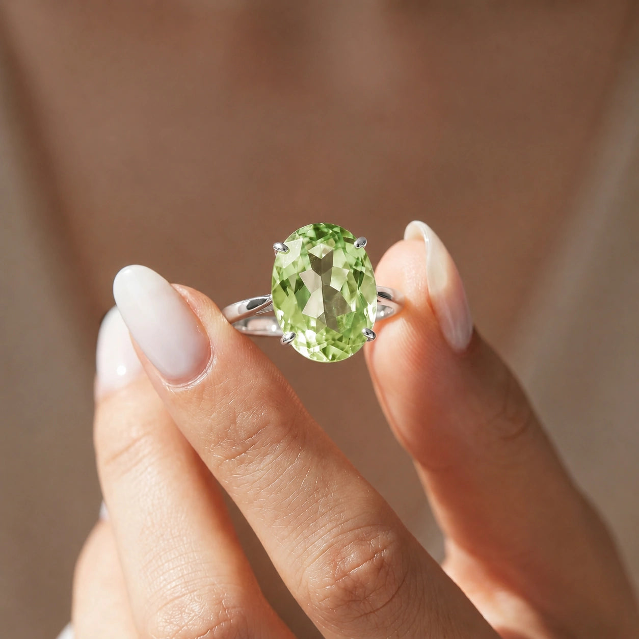 White Gold Green Amethyst — Zaira