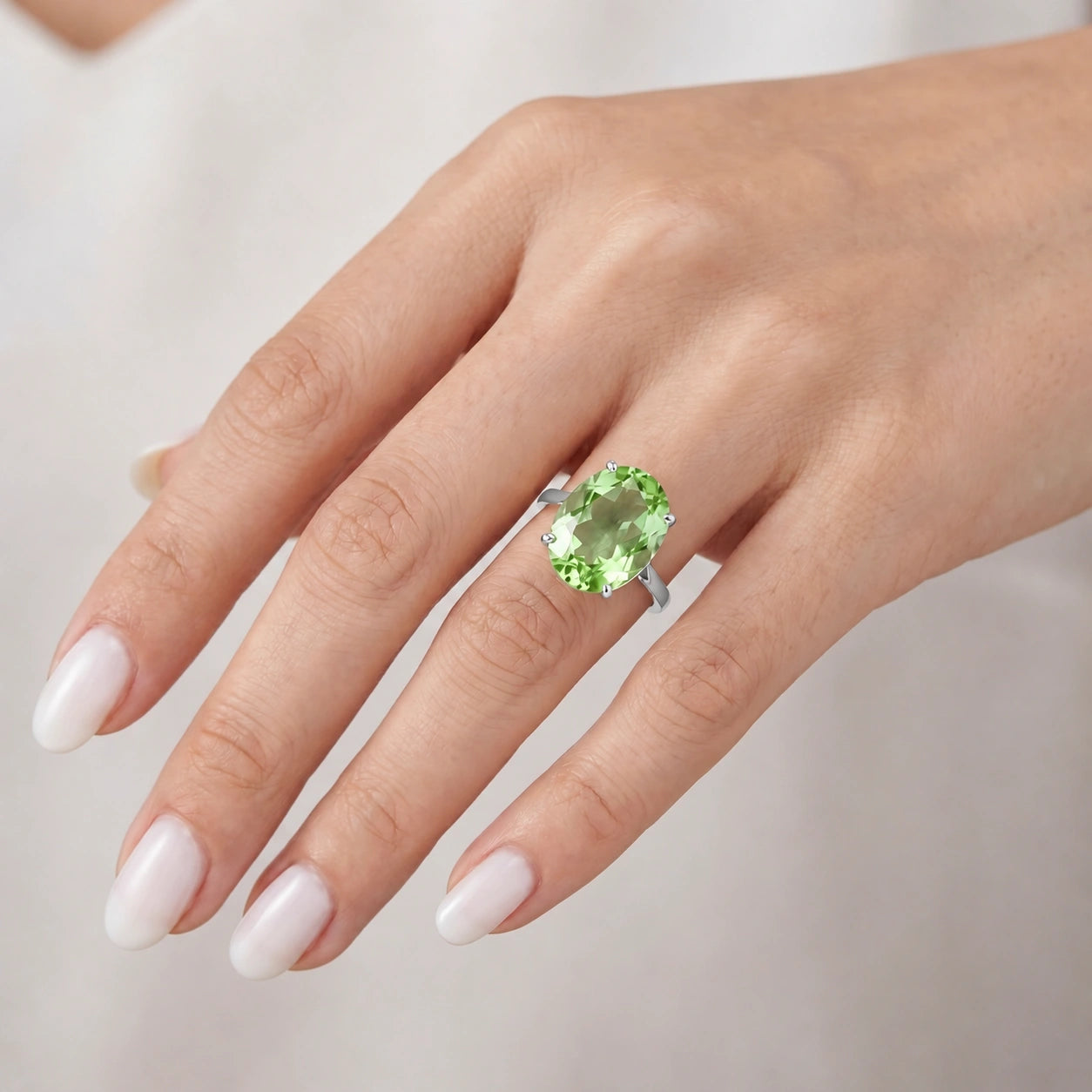 White Gold Green Amethyst — Zaira
