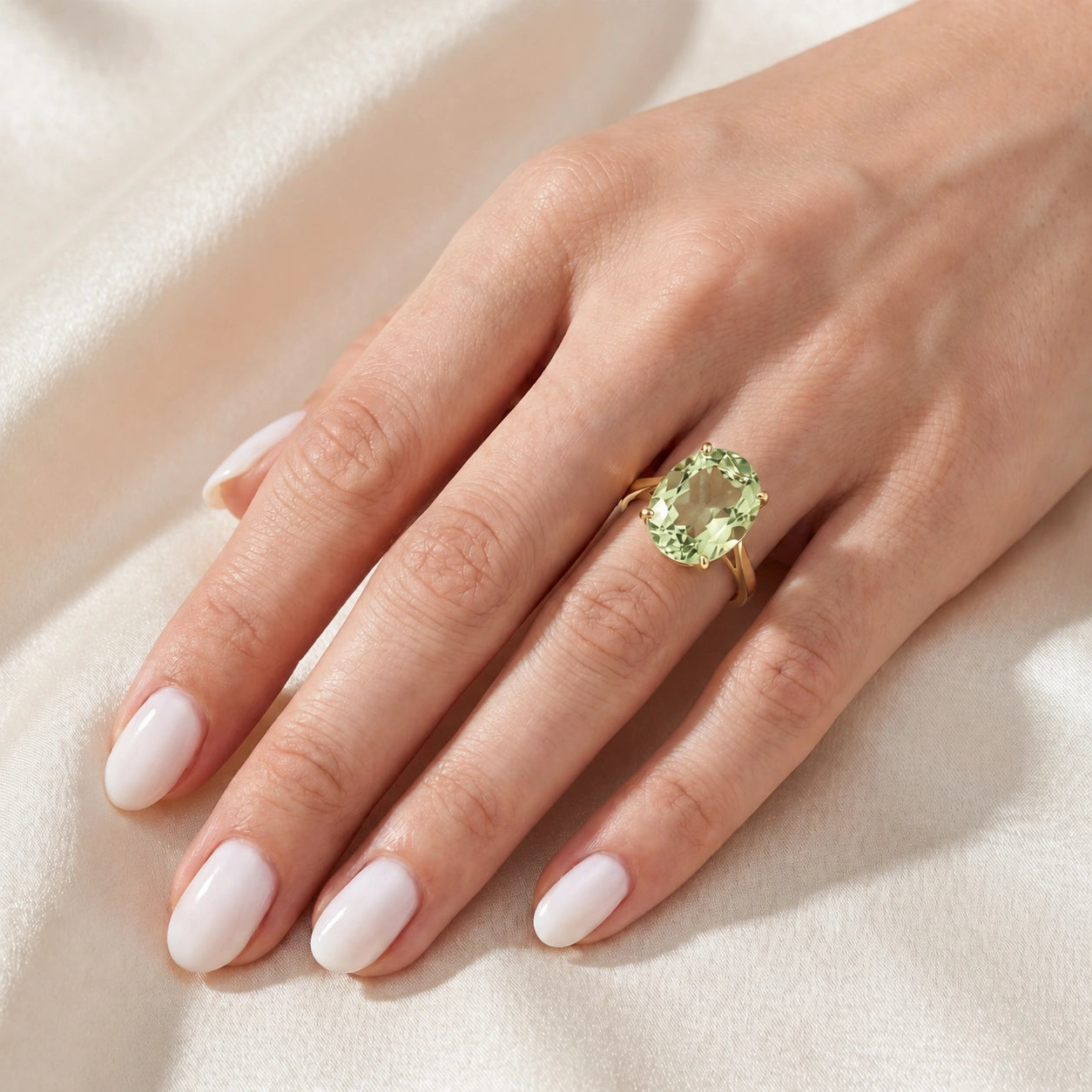 Yellow Gold Green Amethyst — Zaira