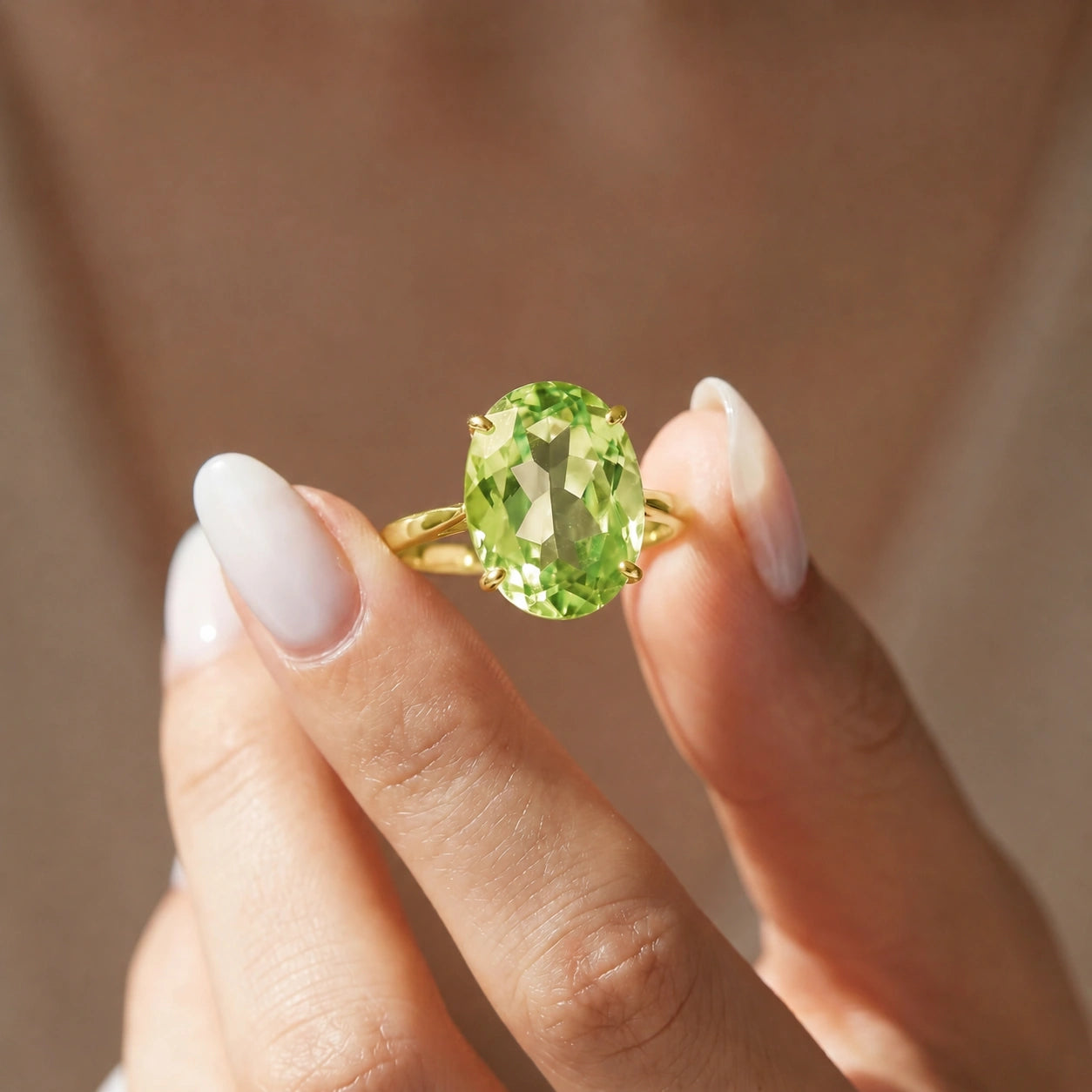 Yellow Gold Green Amethyst — Zaira