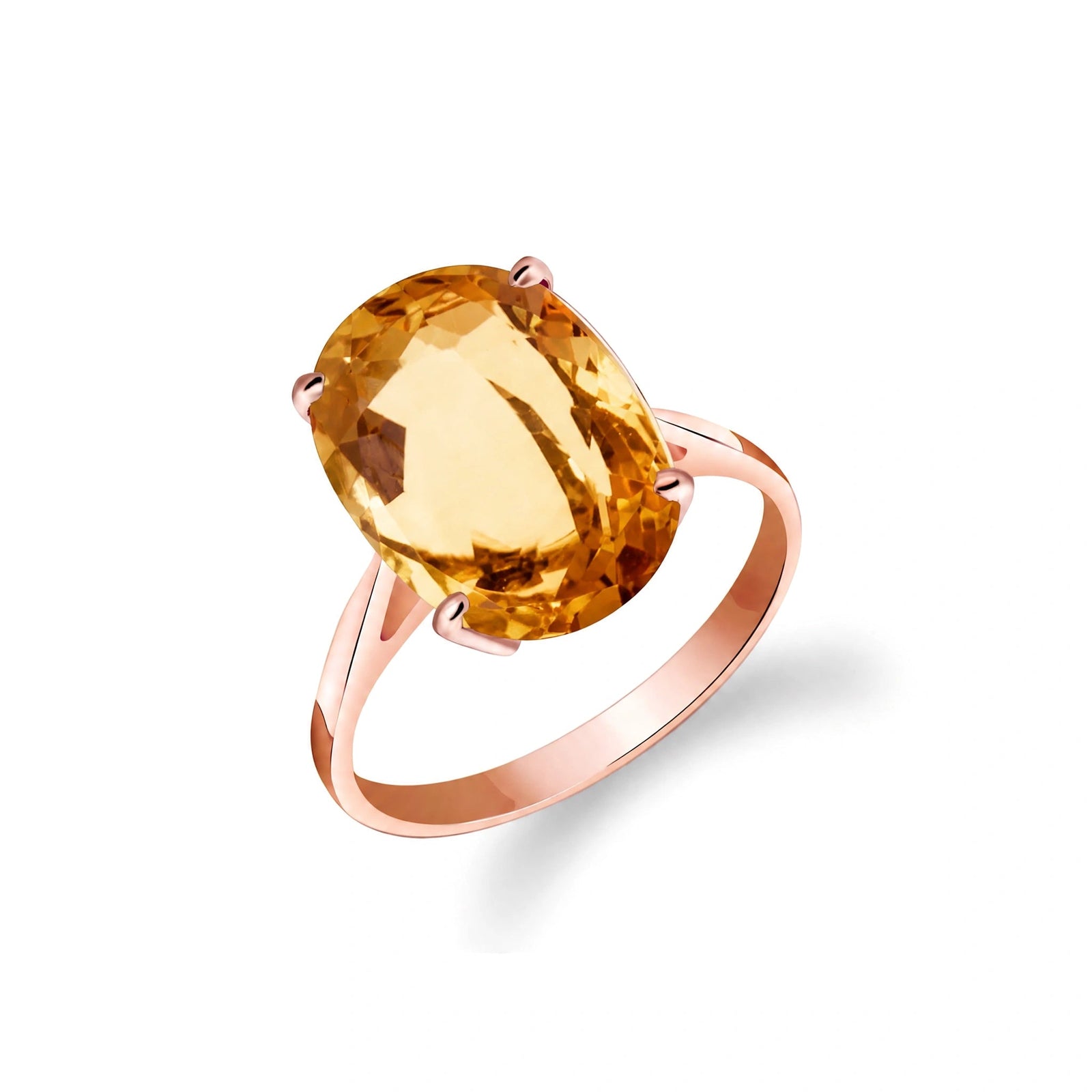 Rose Gold Rose Ring Citrine 10K — Elisa