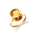 Yellow Gold Rose Ring Citrine 10K — Elisa