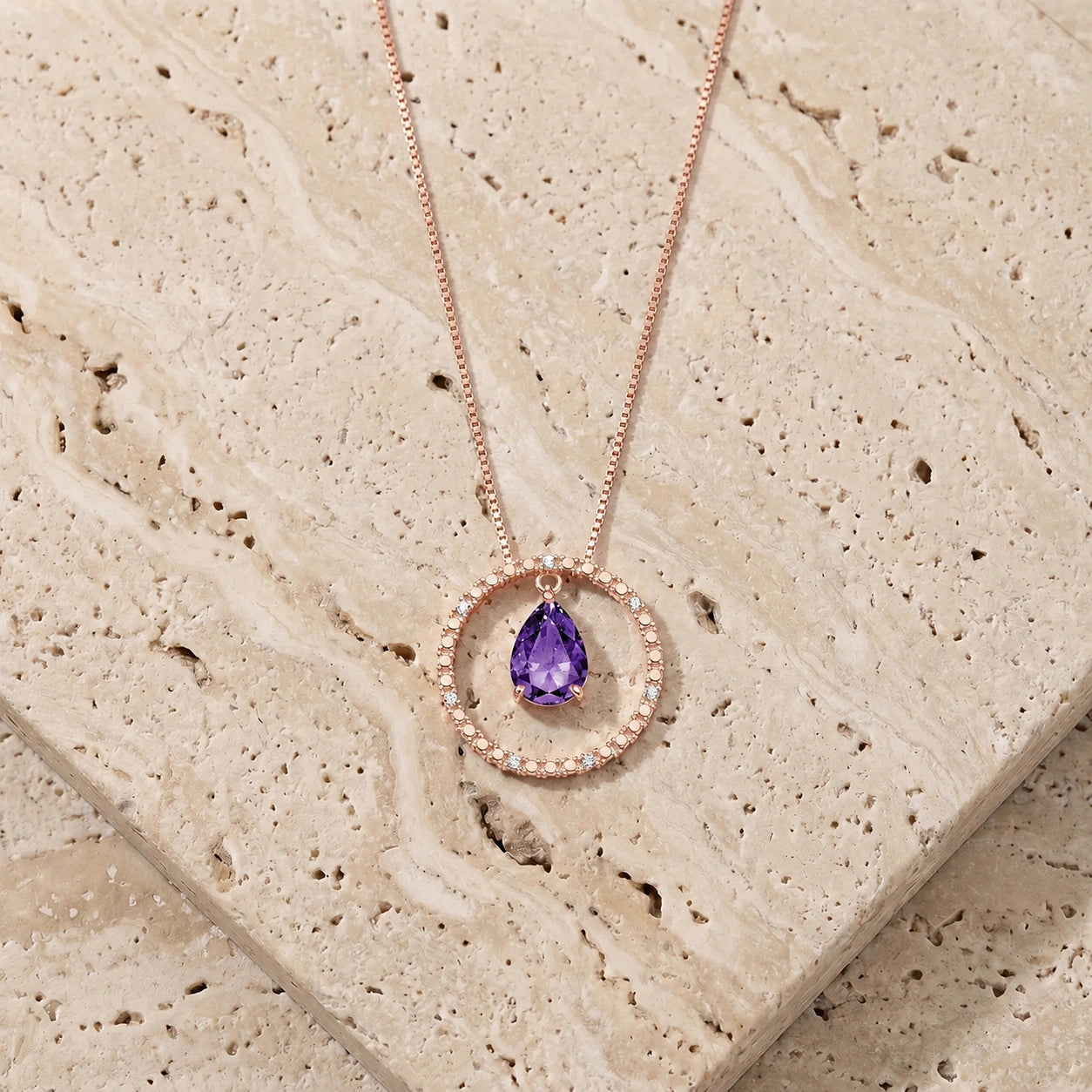 Rose Gold Amethyst & Diamond — Arnalda