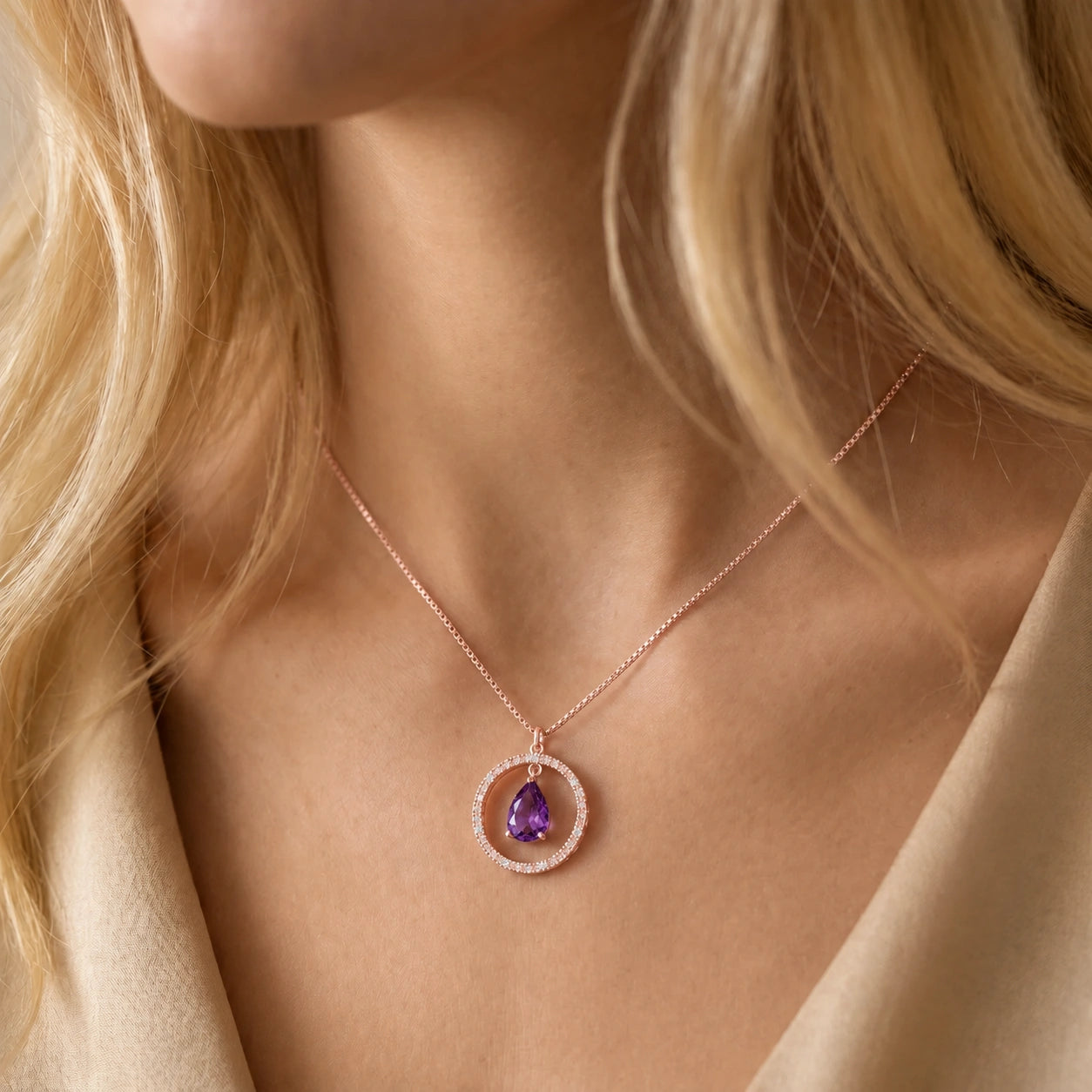 Rose Gold Amethyst & Diamond — Arnalda