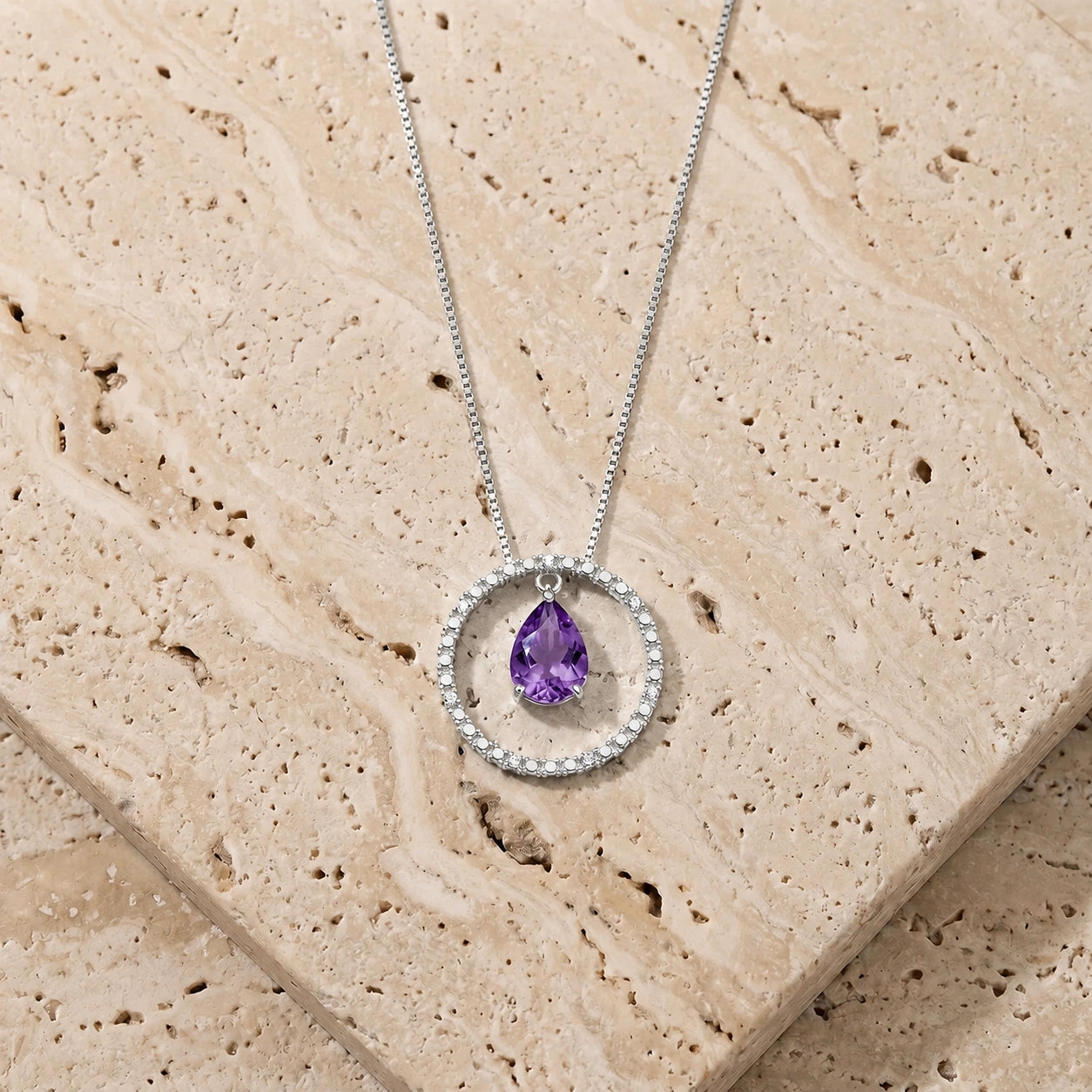 White Gold Amethyst & Diamond — Arnalda