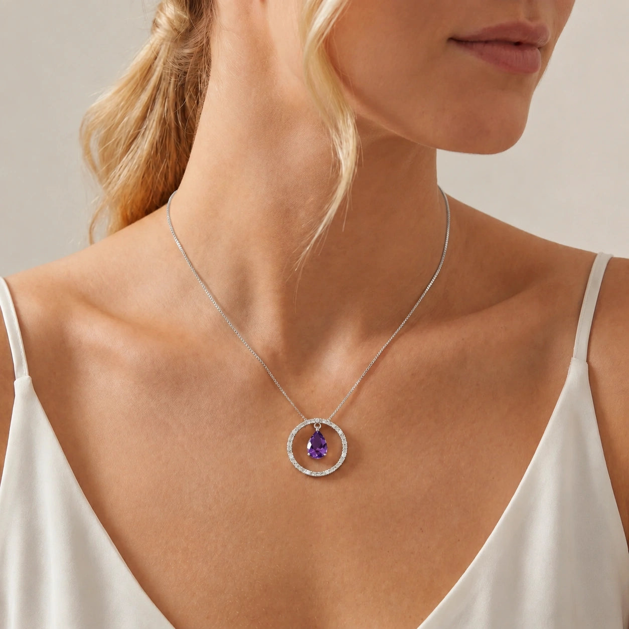 White Gold Amethyst & Diamond — Arnalda