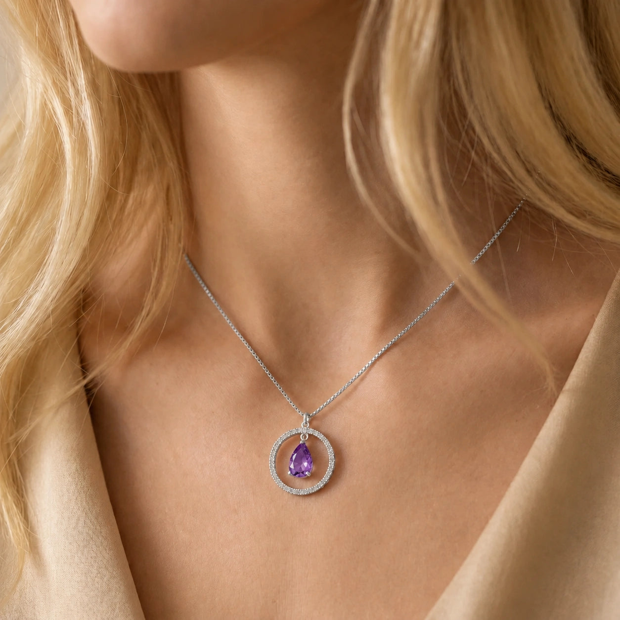 White Gold Amethyst & Diamond — Arnalda