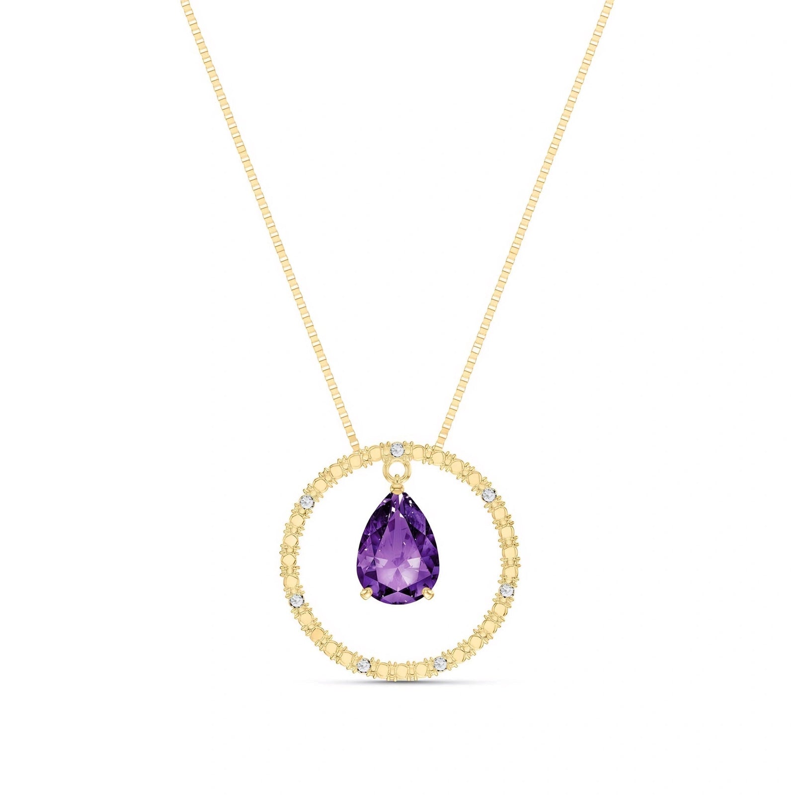 Yellow Gold Amethyst & Diamond — Arnalda