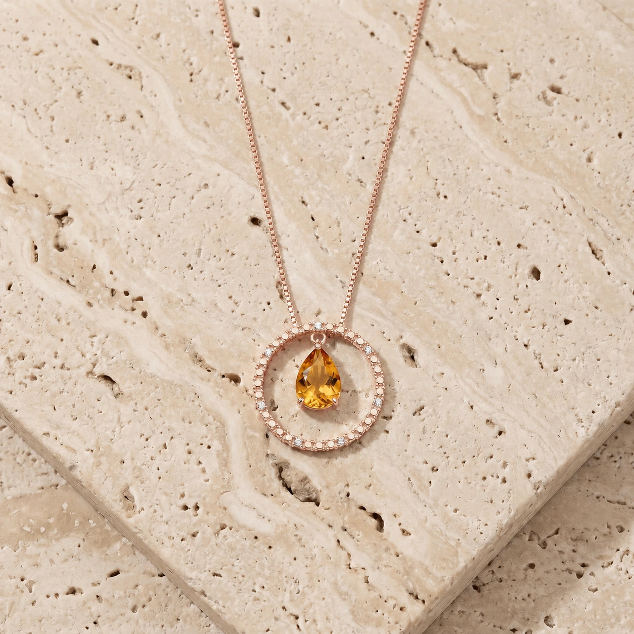 Rose Gold Citrine & Diamond — Arnalda