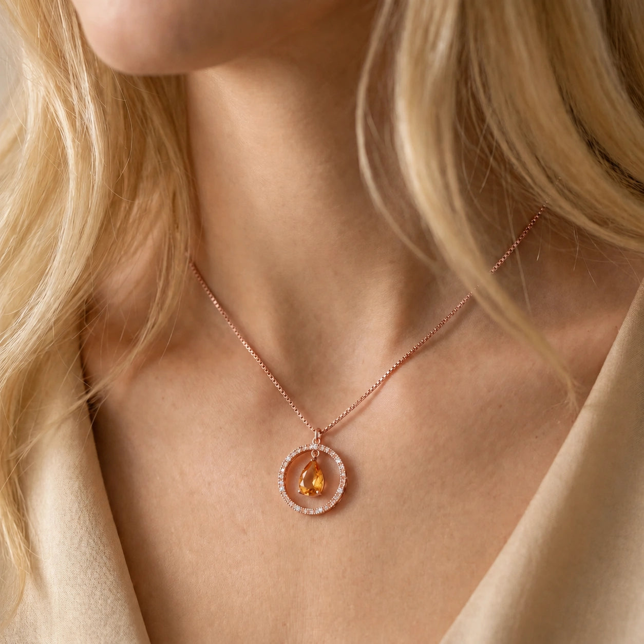 Rose Gold Citrine & Diamond — Arnalda