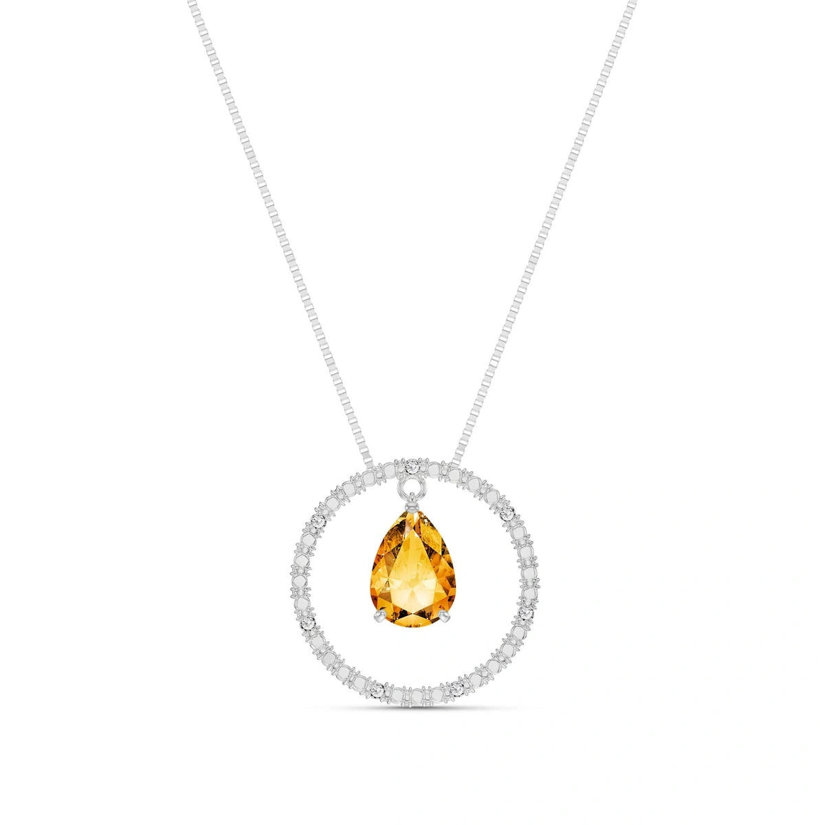 White Gold Citrine & Diamond — Arnalda