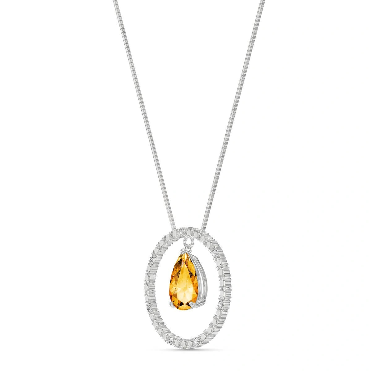 White Gold Citrine & Diamond — Arnalda