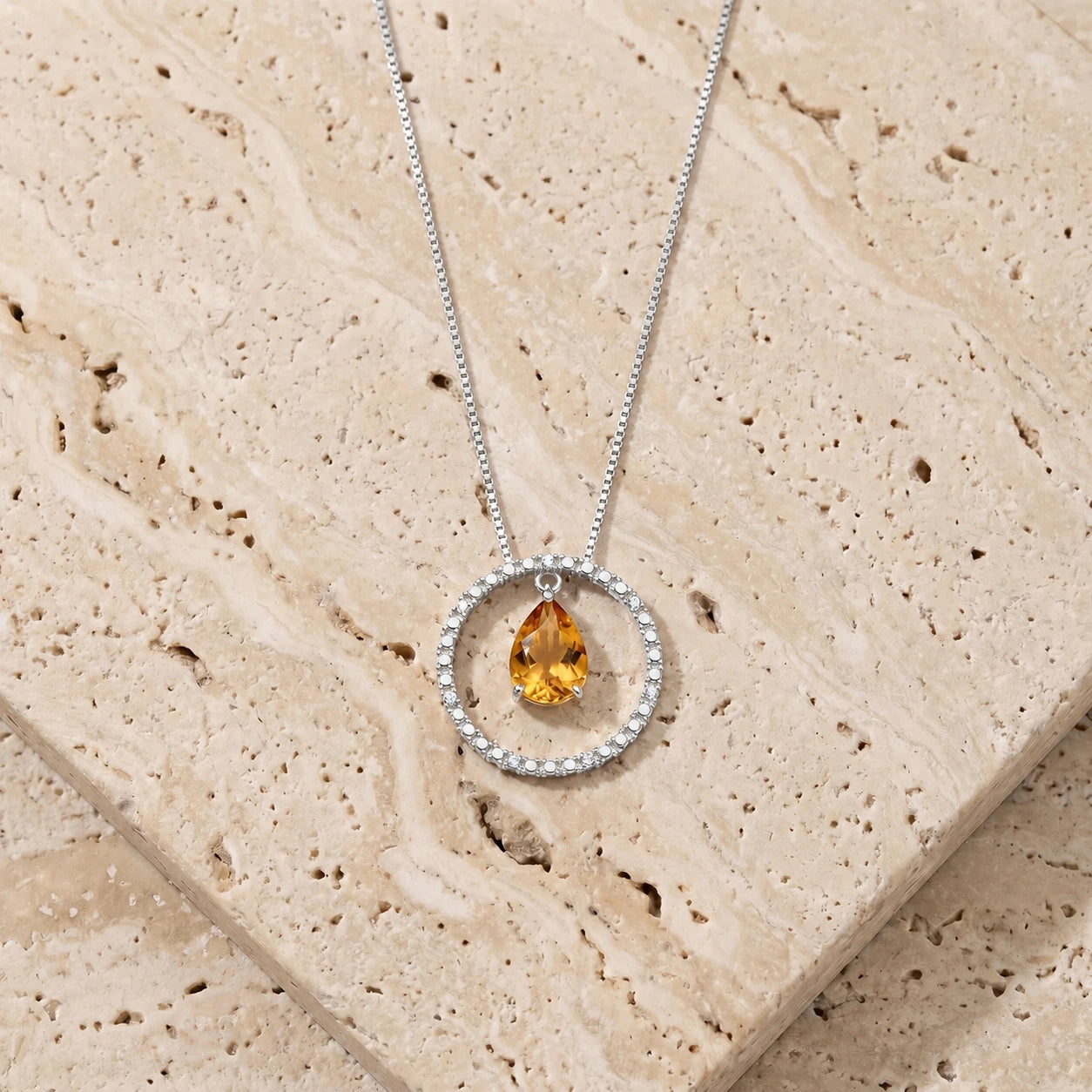 White Gold Citrine & Diamond — Arnalda