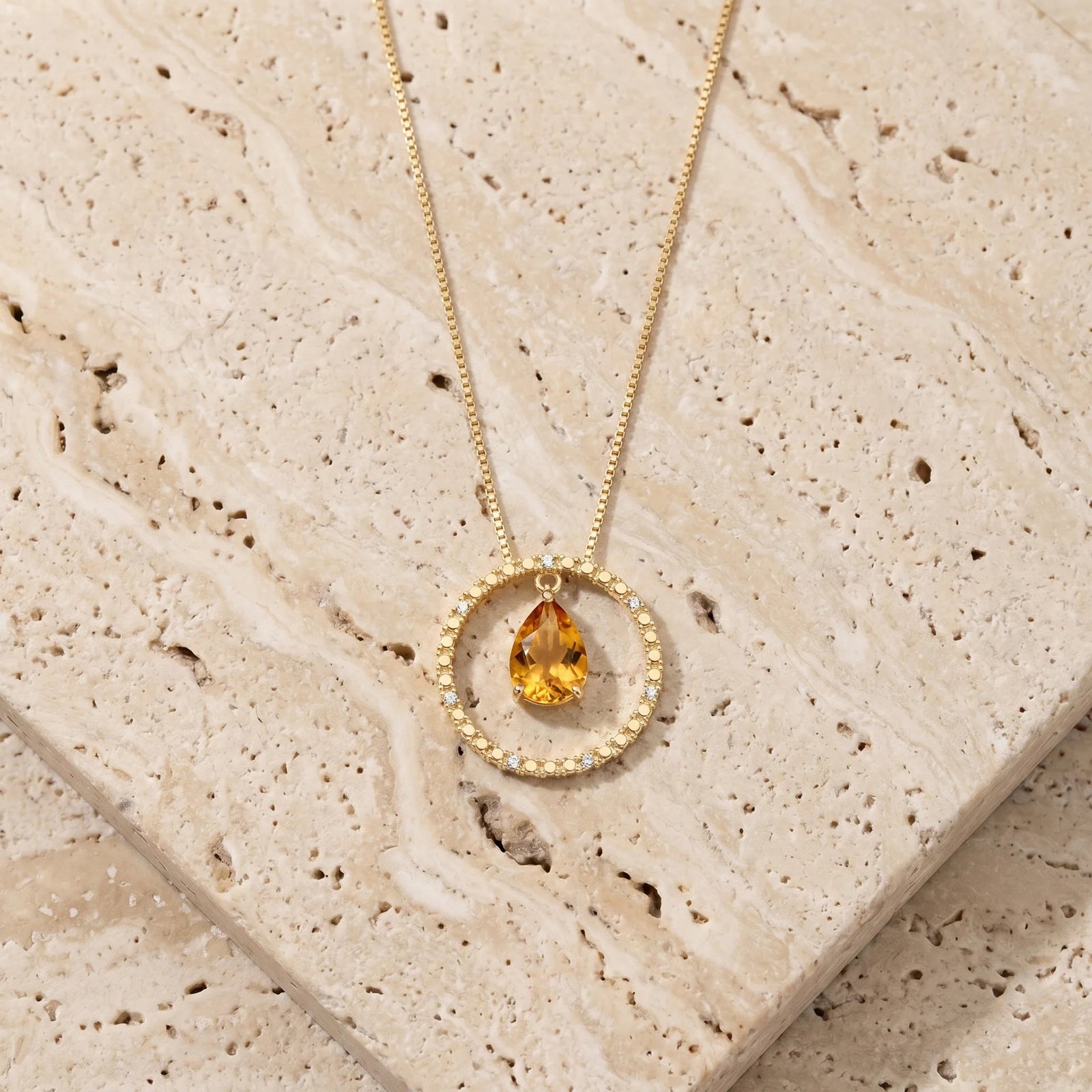 Yellow Gold Citrine & Diamond — Arnalda
