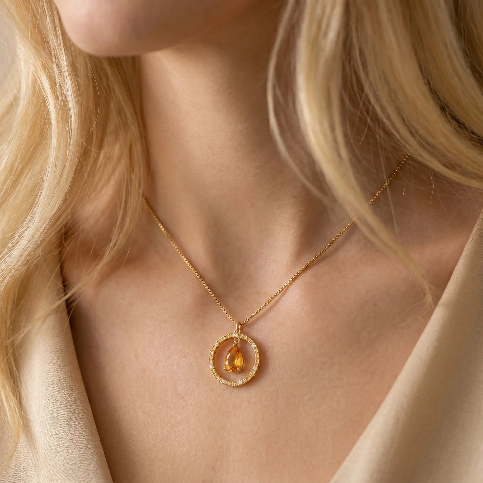 Yellow Gold Citrine & Diamond — Arnalda