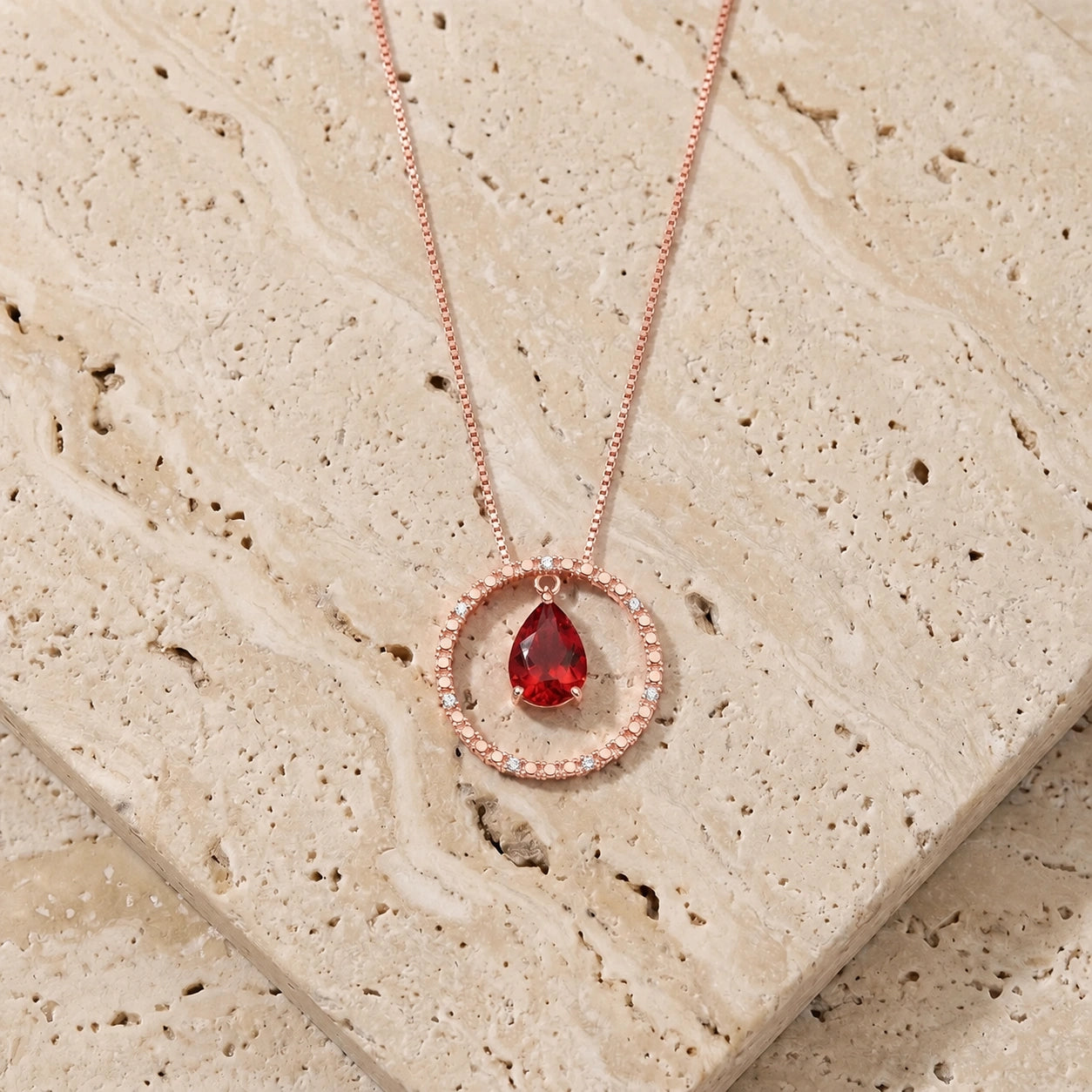 Rose Gold Garnet & Diamond — Arnalda