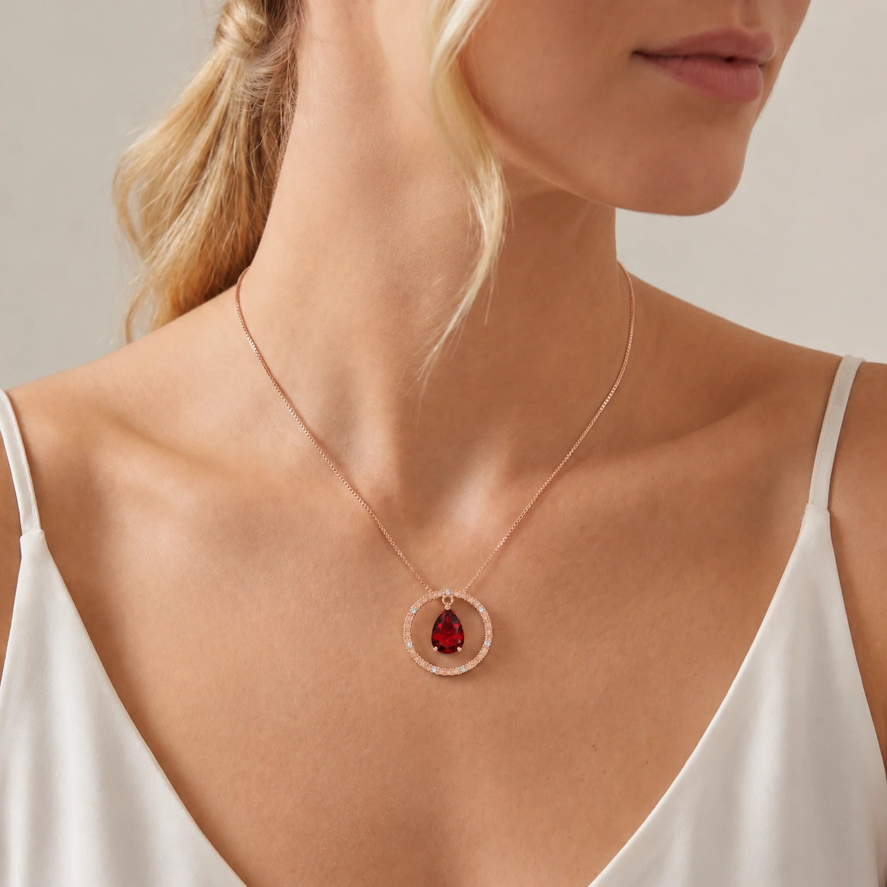 Rose Gold Garnet & Diamond — Arnalda