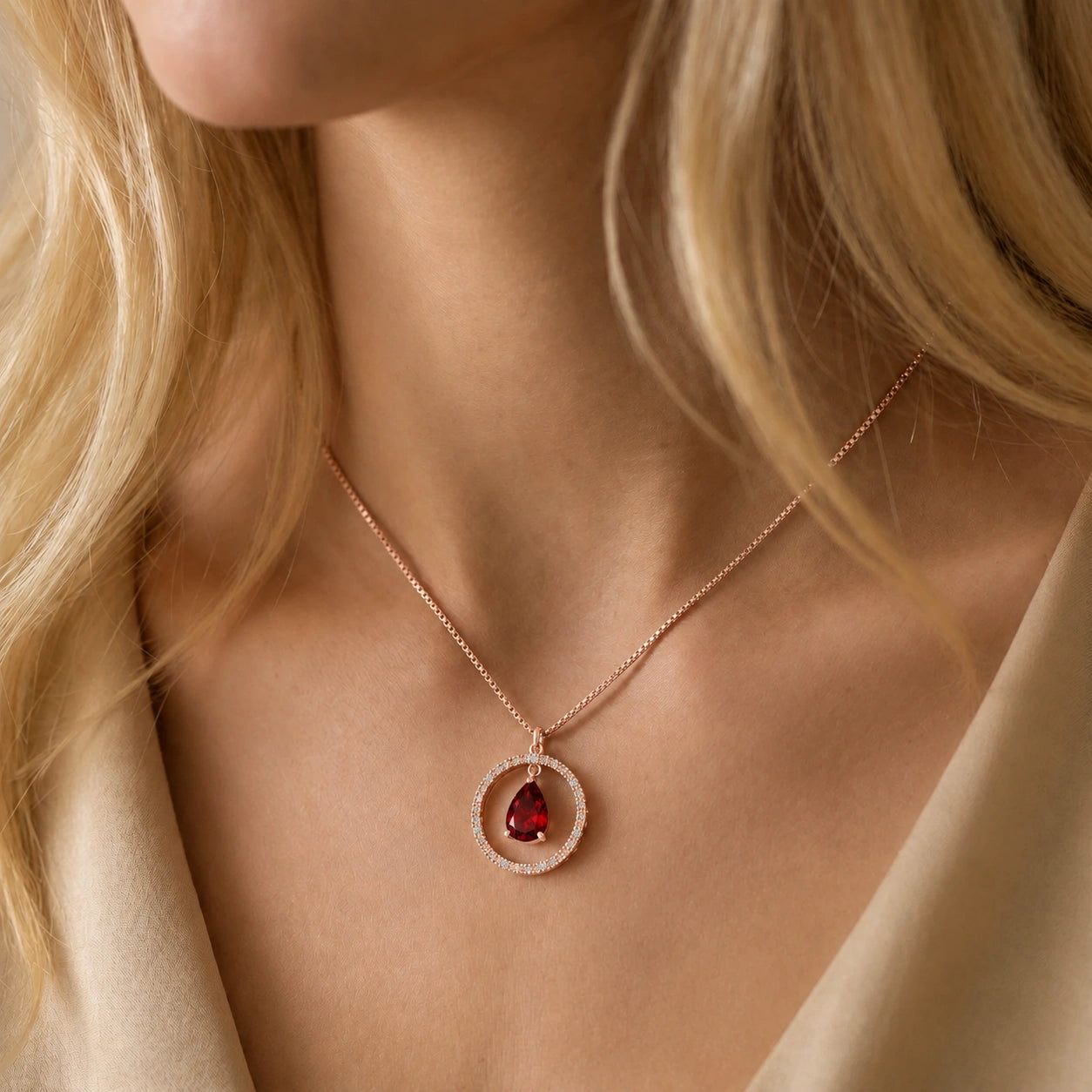 Rose Gold Garnet & Diamond — Arnalda