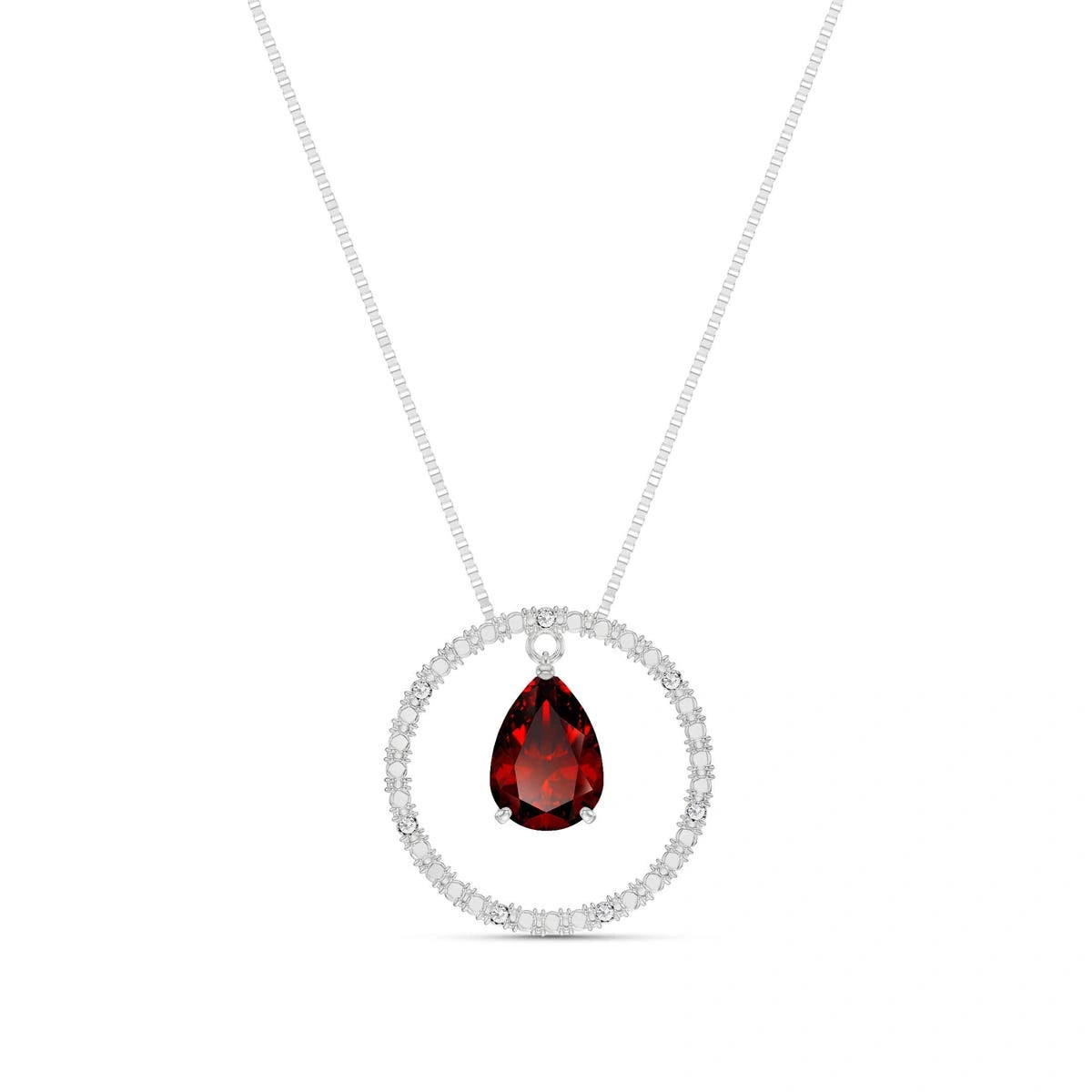 White Gold Garnet & Diamond — Arnalda