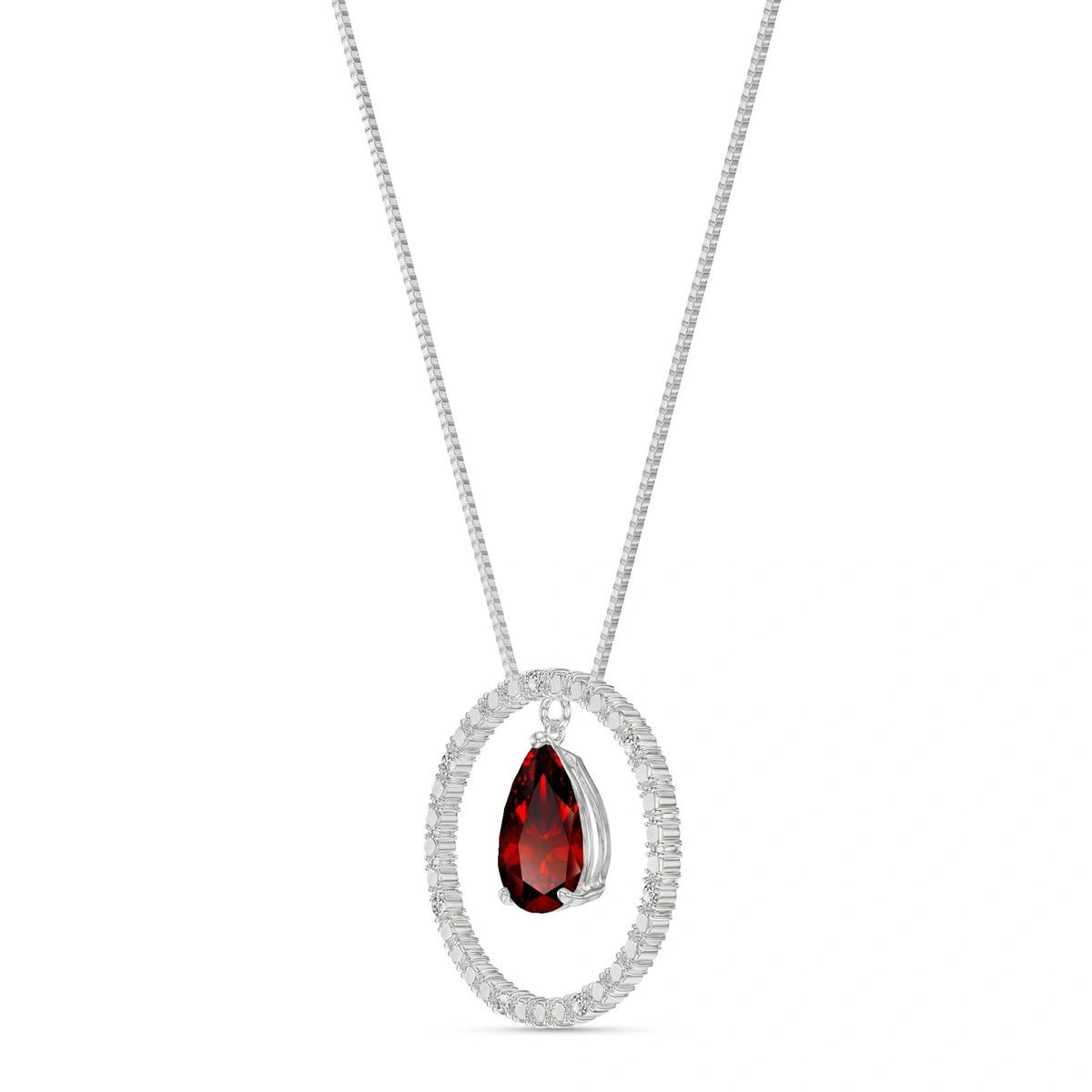White Gold Garnet & Diamond — Arnalda