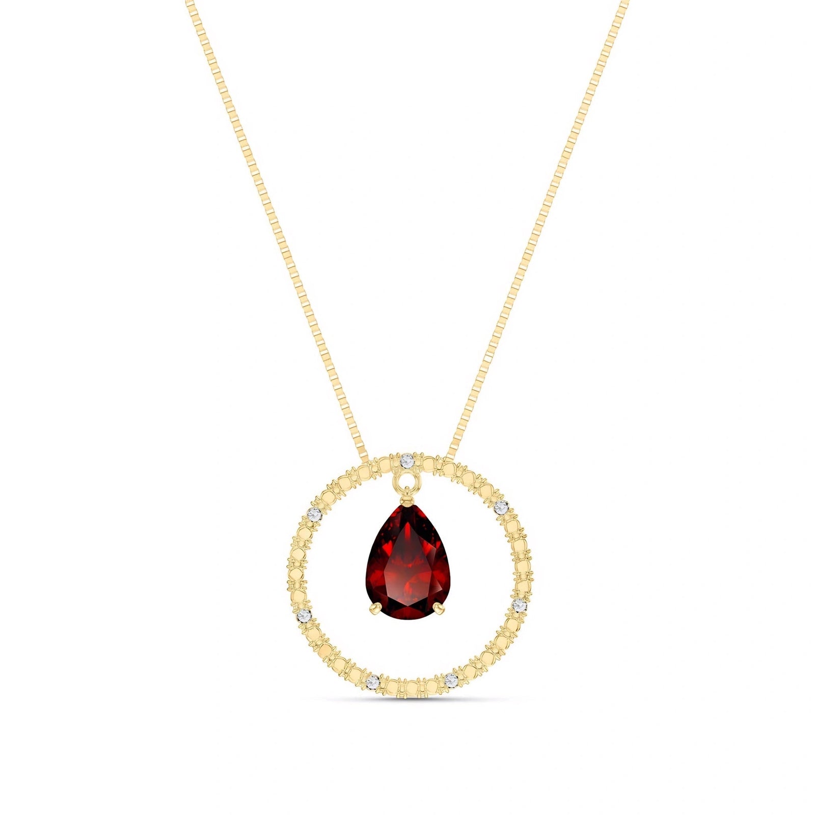 Yellow Gold Garnet & Diamond — Arnalda