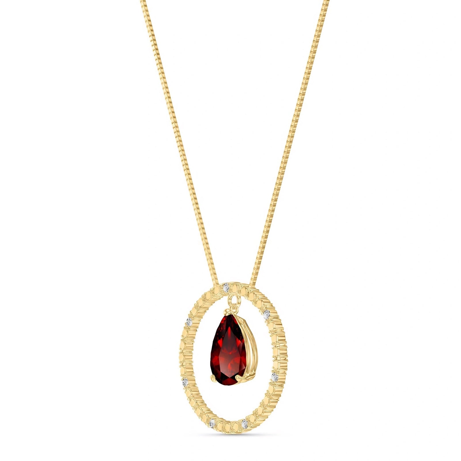 Yellow Gold Garnet & Diamond — Arnalda