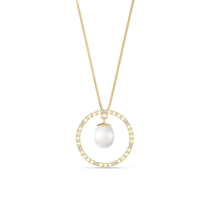 Yellow Gold Pearl & Diamond — Arnalda