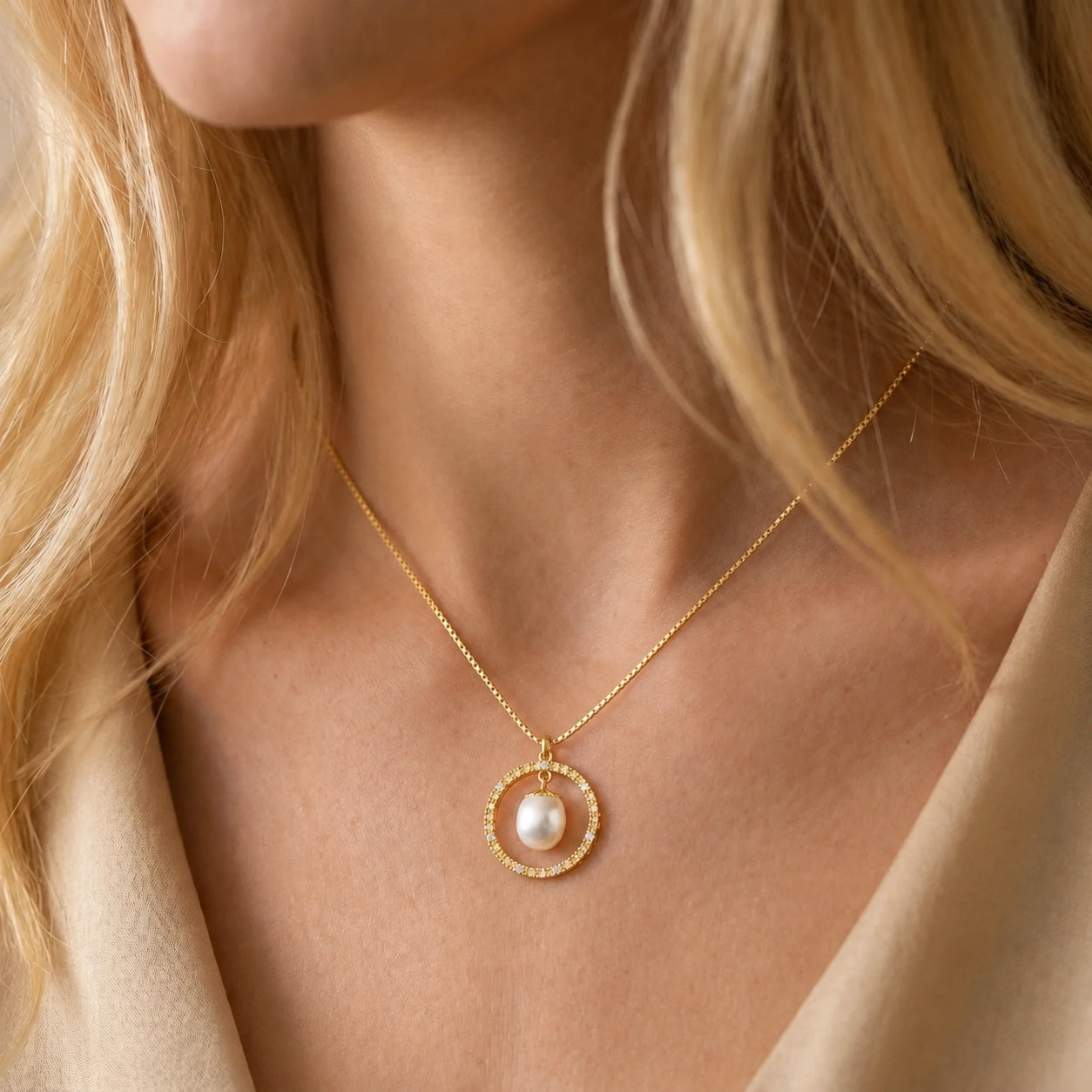Yellow Gold Pearl & Diamond — Arnalda
