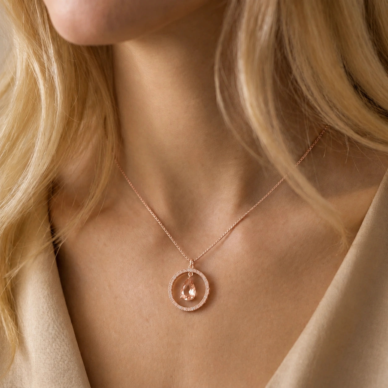 Rose Gold White Topaz & Diamond — Arnalda
