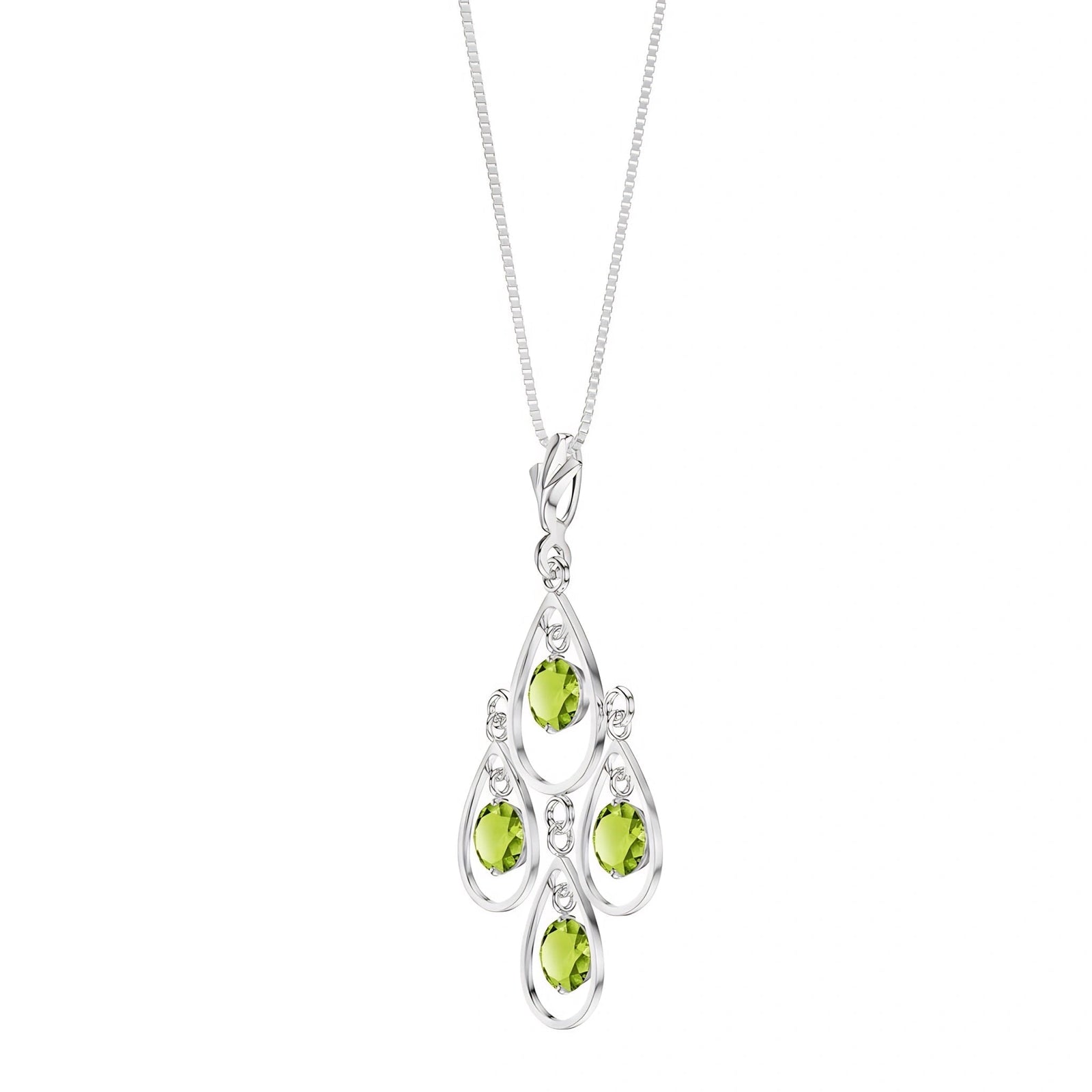 White Gold Vintage Necklace Peridot 10K — Elisabetta