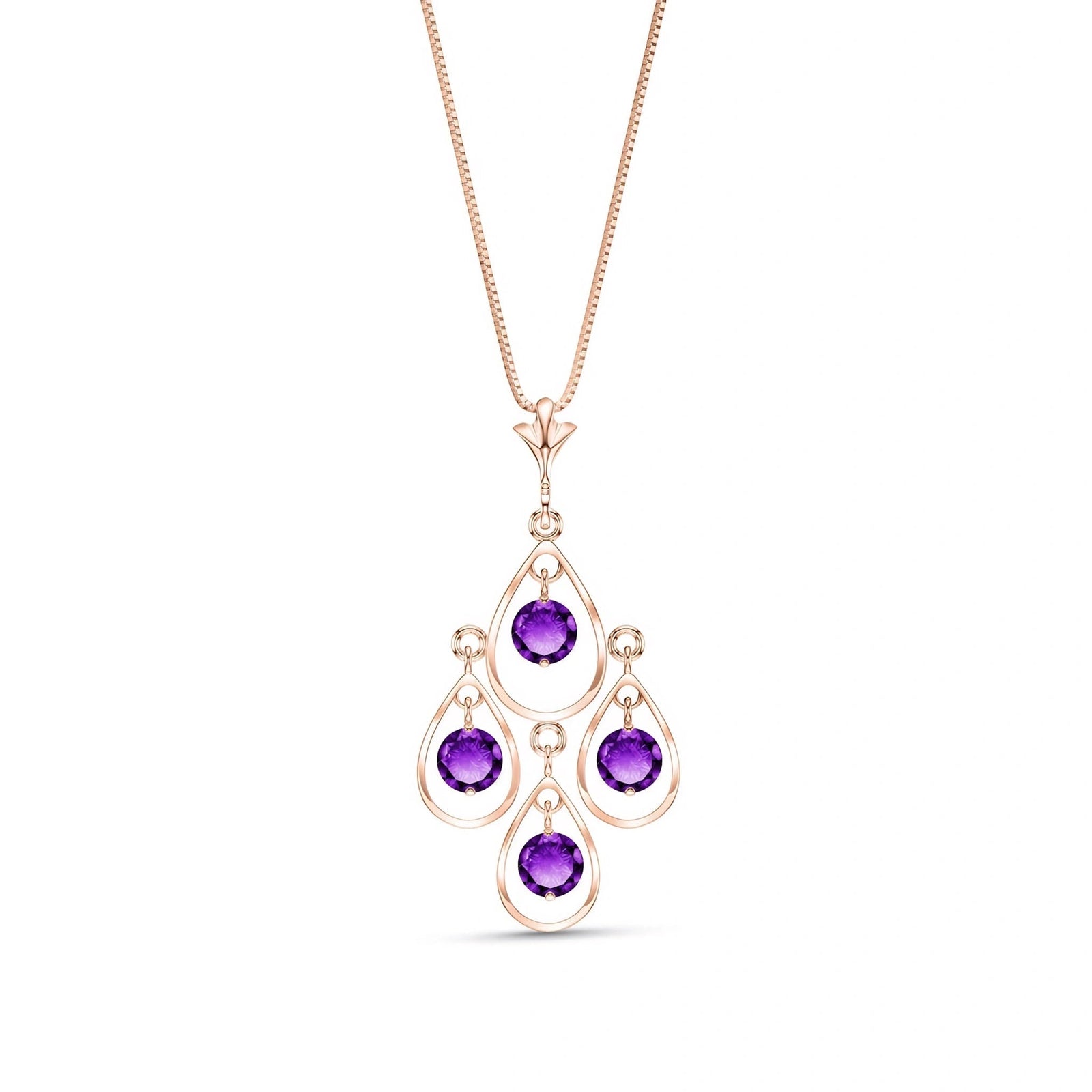 Rose Gold Vintage Necklace Amethyst 10K — Elisabetta