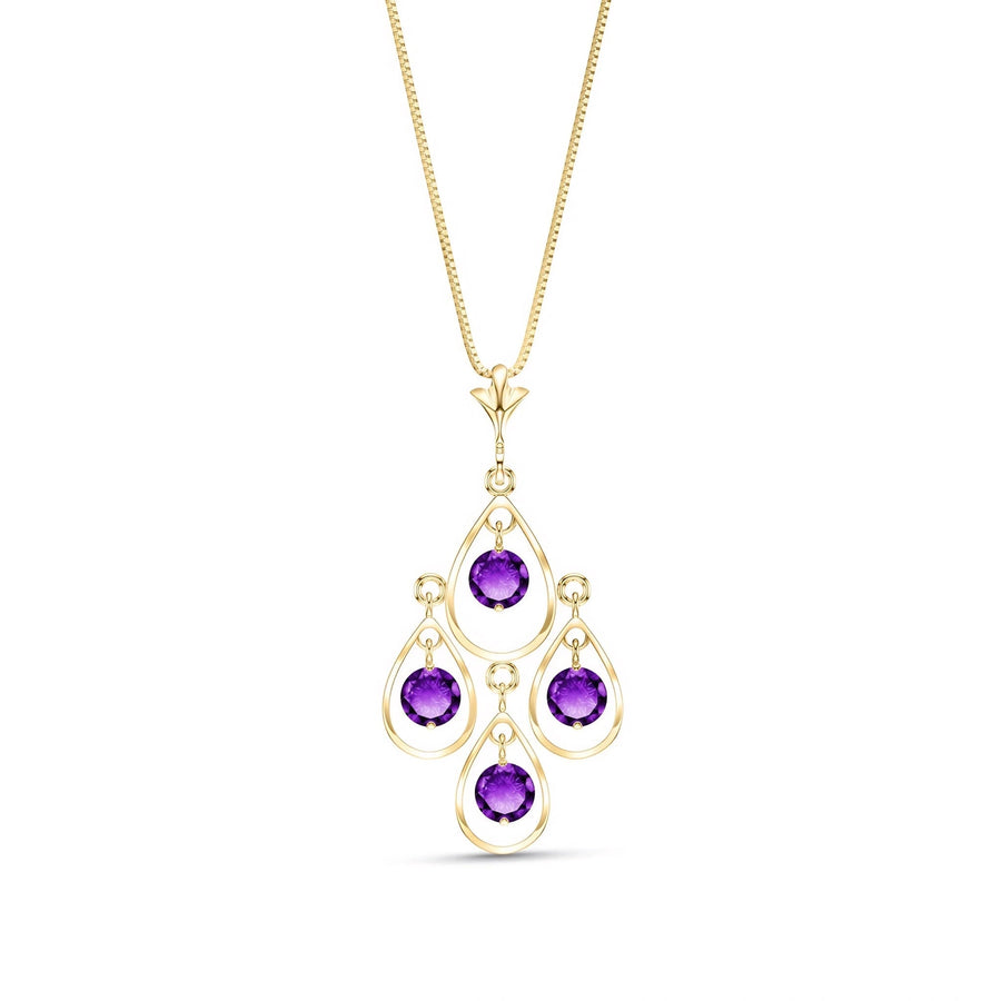 Yellow Gold Vintage Necklace Amethyst 10K — Elisabetta
