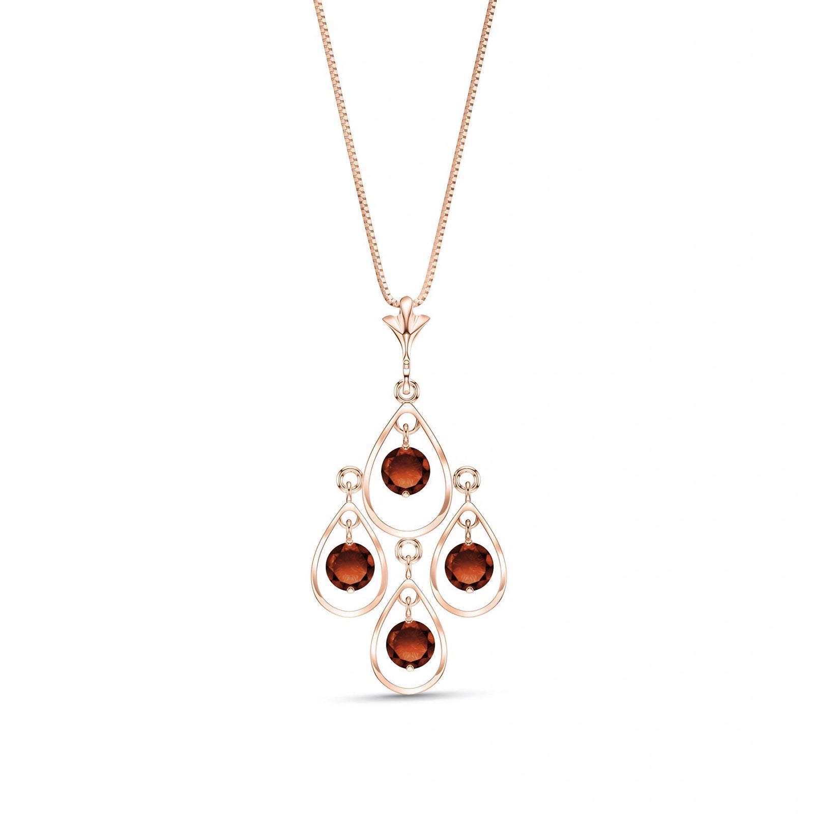 Rose Gold Vintage Necklace Garnet 10K — Elisabetta