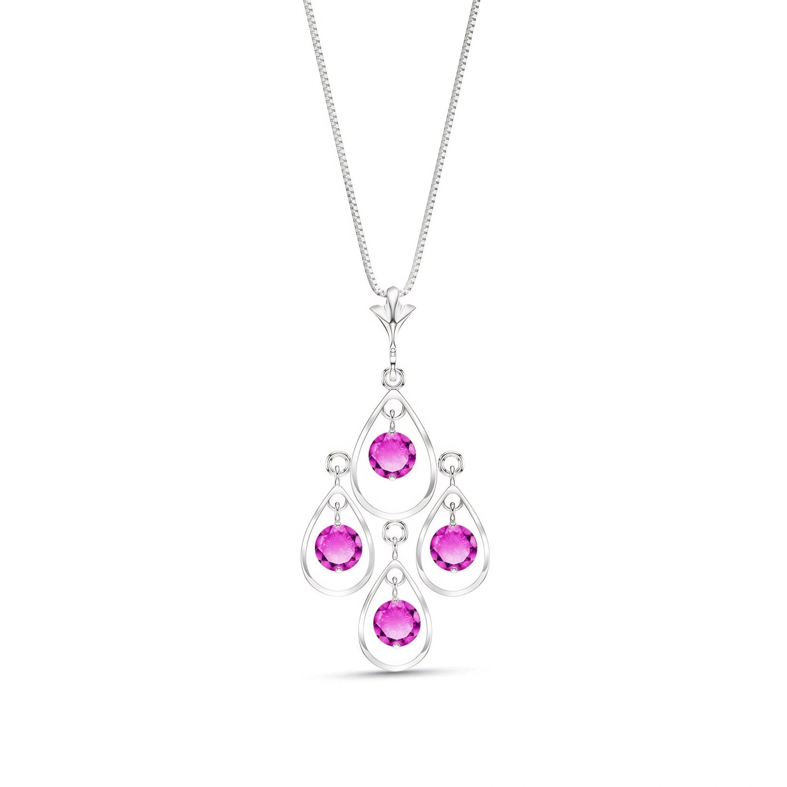 White Gold Vintage Necklace Pink Topaz 10K — Elisabetta