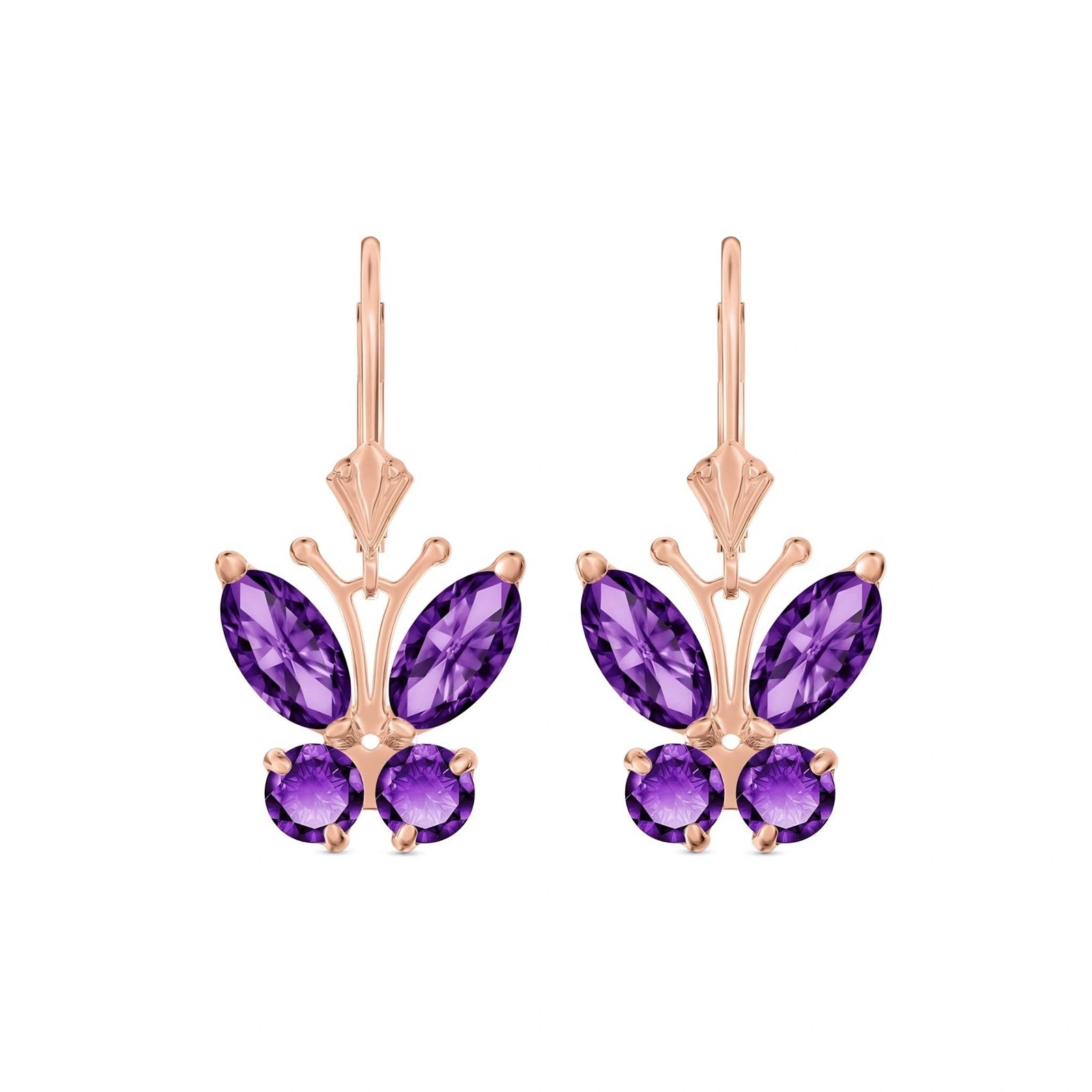 Rose Gold Aura Earrings Amethyst 10K — Luciana